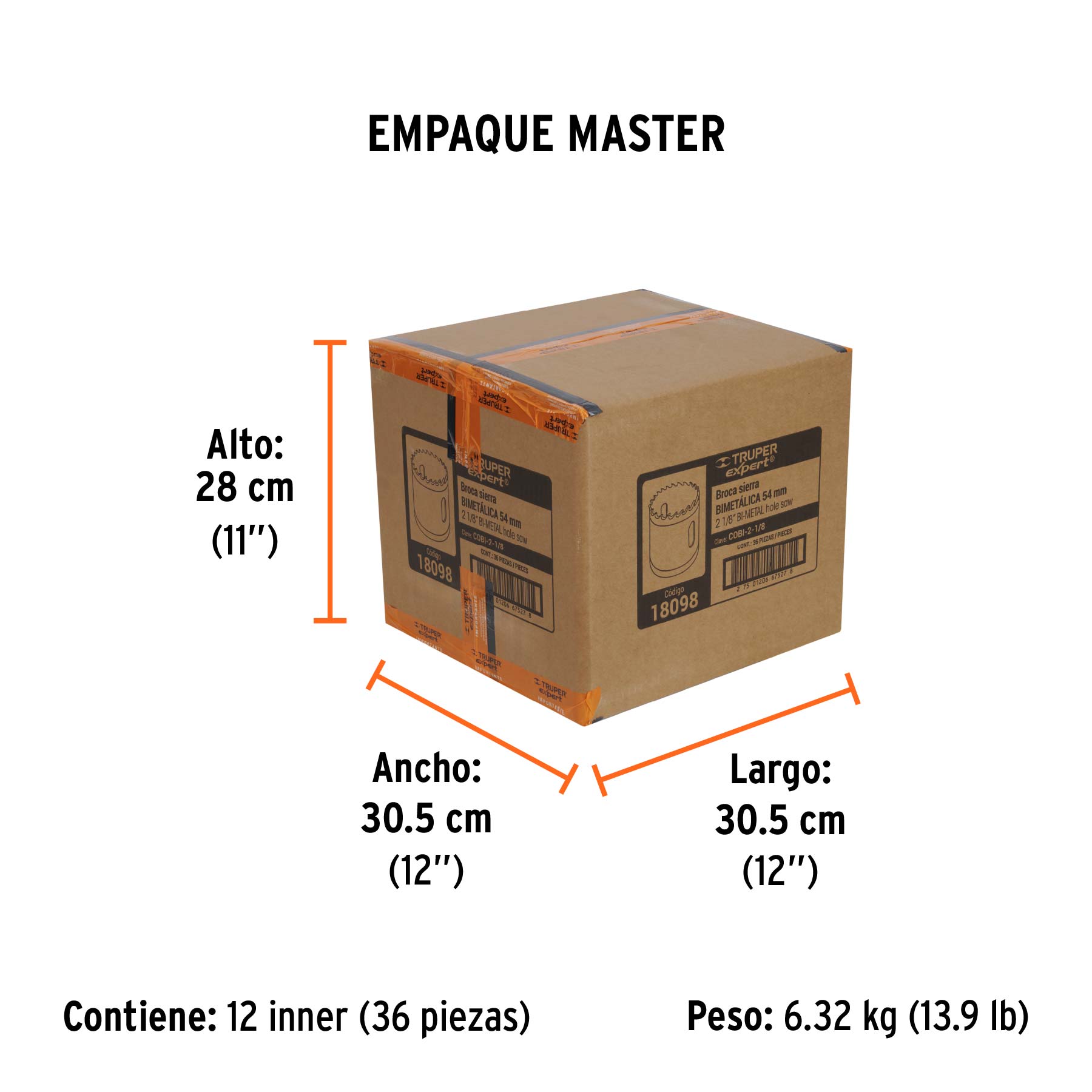 Brocasierra bimetálica 2-1/8", TRUPER EXPERT - Empaque