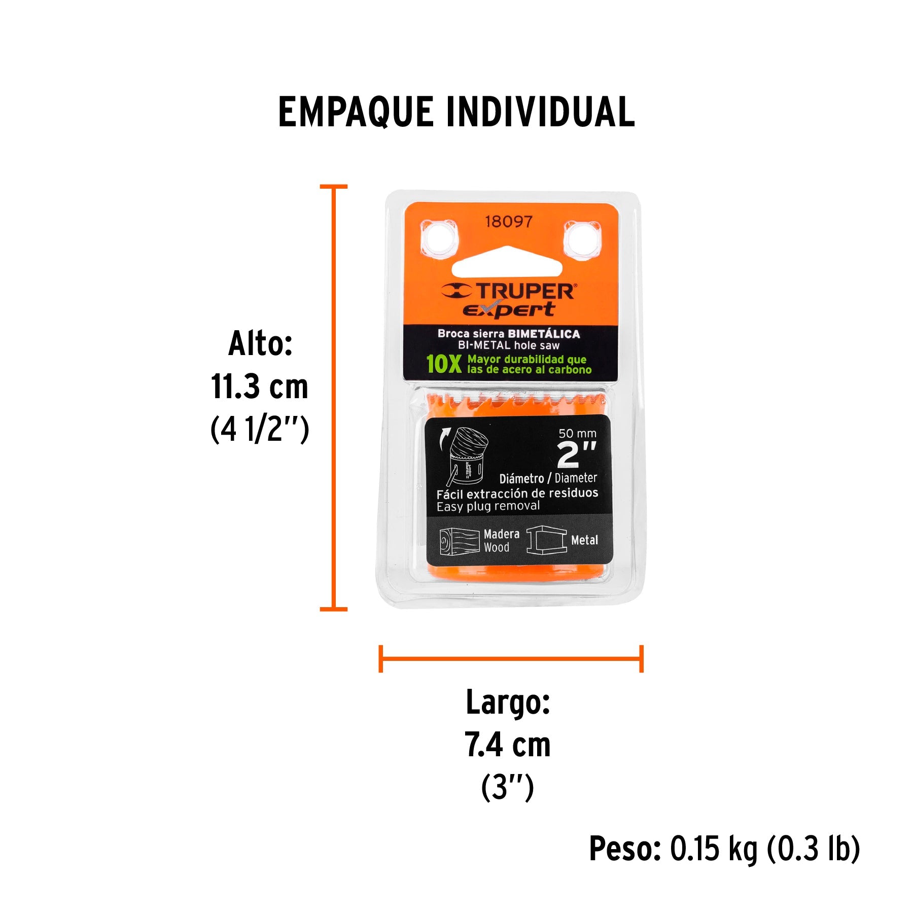 Brocasierra bimetálica 2", TRUPER EXPERT - Empaque