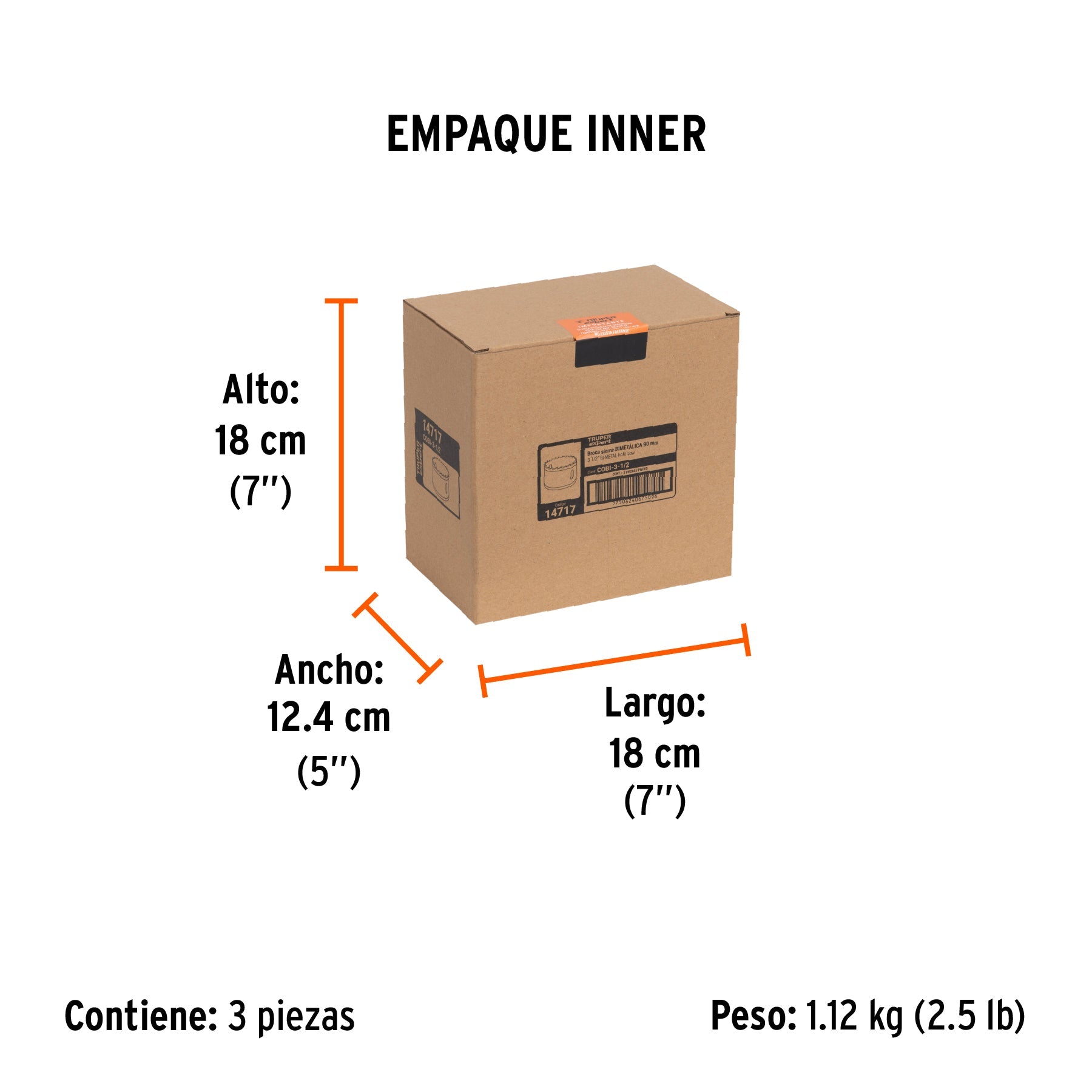 Brocasierra bimetálica 3-1/2", TRUPER EXPERT - Empaque
