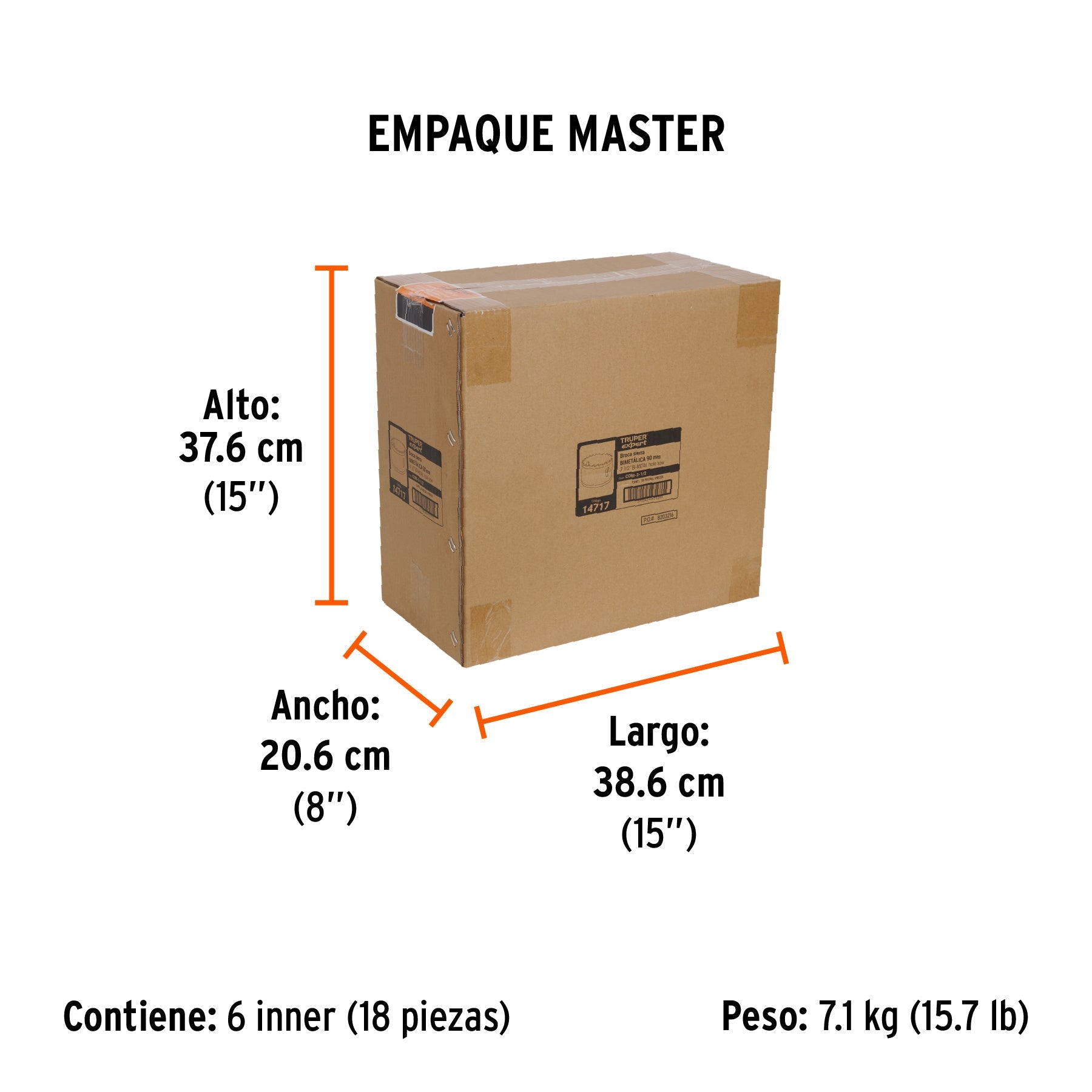 Brocasierra bimetálica 3-1/2", TRUPER EXPERT - Empaque