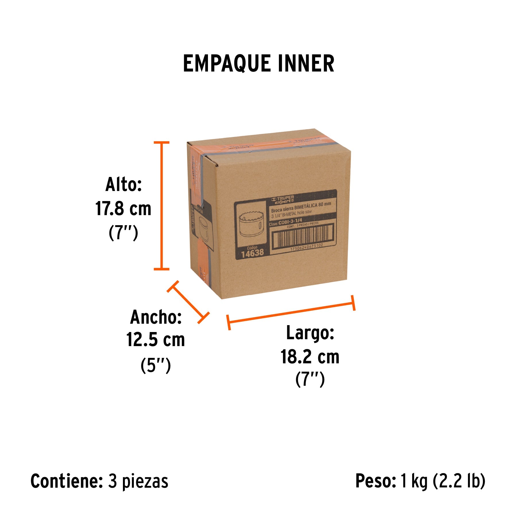 Brocasierra bimetálica 3-1/4", TRUPER EXPERT - Empaque