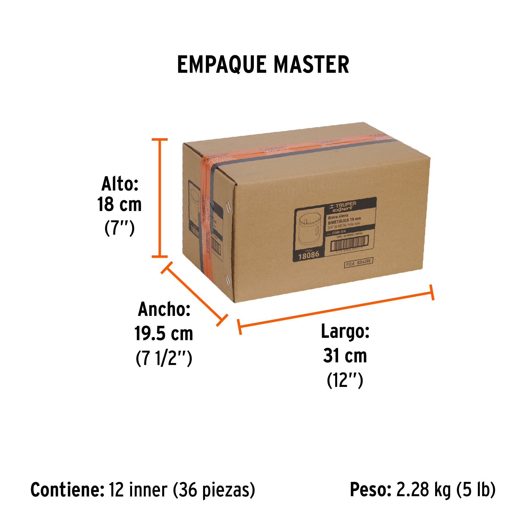 Brocasierra bimetálica 3/4", TRUPER EXPERT - Empaque