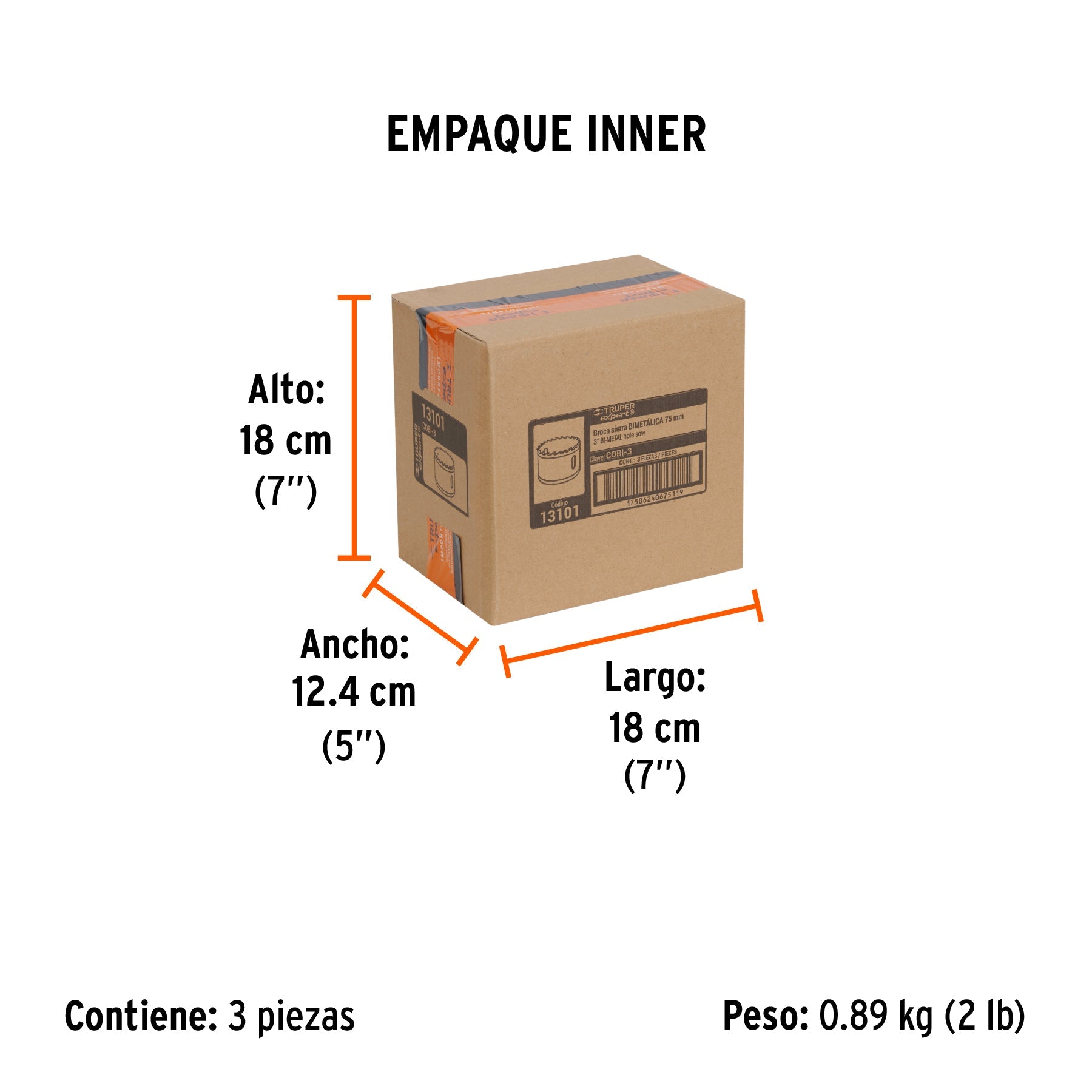 Brocasierra bimetálica 3", TRUPER EXPERT - Empaque