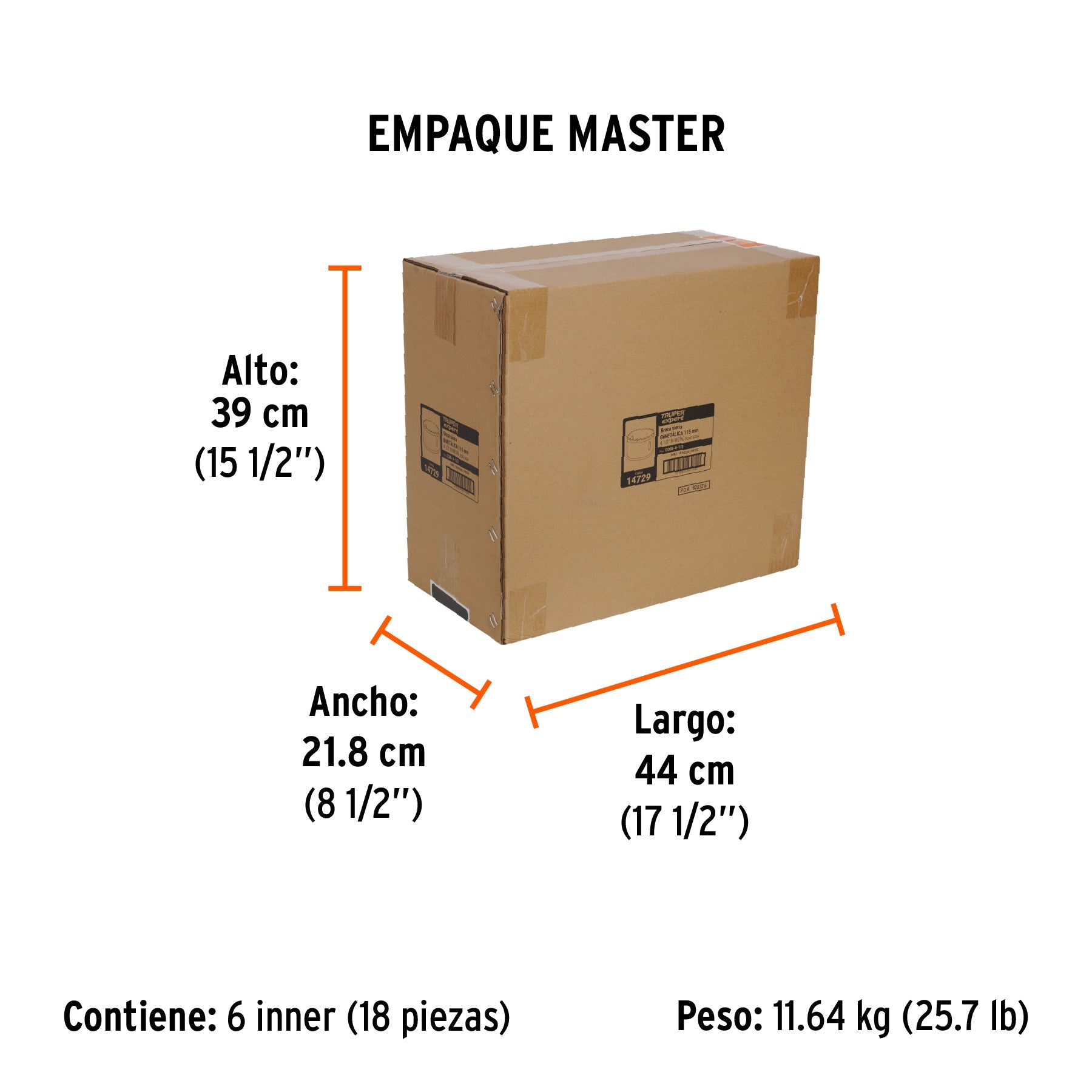 Brocasierra bimetálica 4-1/2", TRUPER EXPERT - Empaque