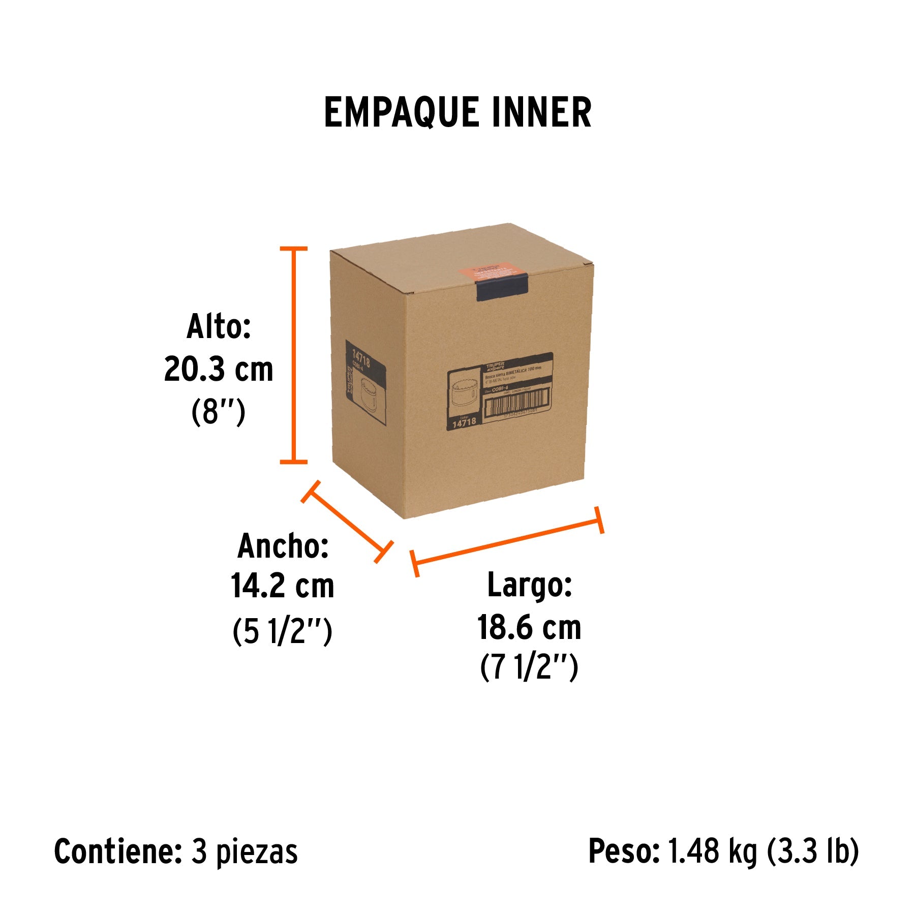 Brocasierra bimetálica 4", TRUPER EXPERT - Empaque