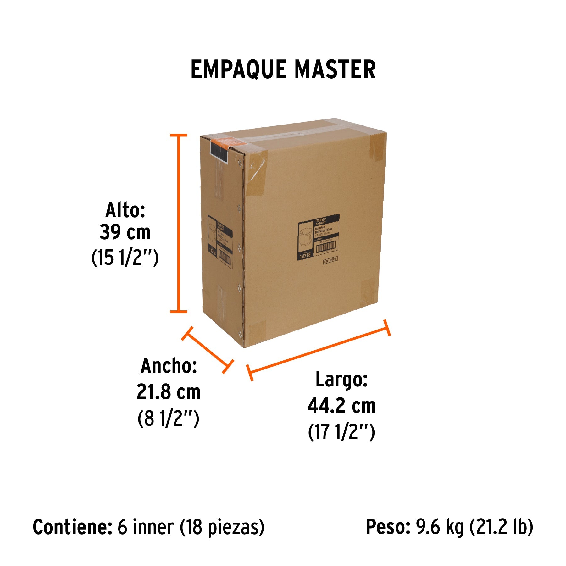 Brocasierra bimetálica 4", TRUPER EXPERT - Empaque