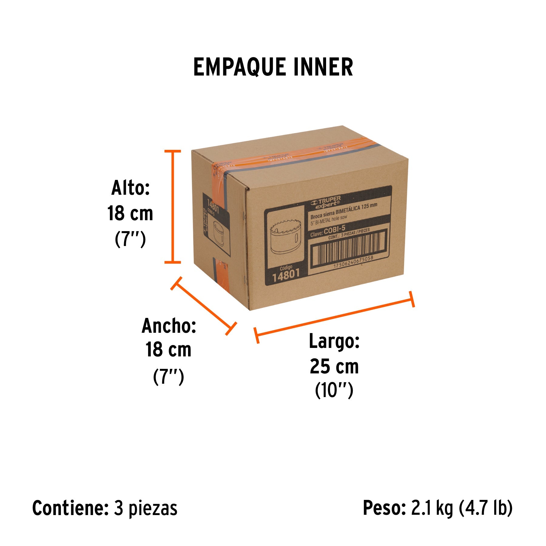 Brocasierra bimetálica 5", TRUPER EXPERT - Empaque