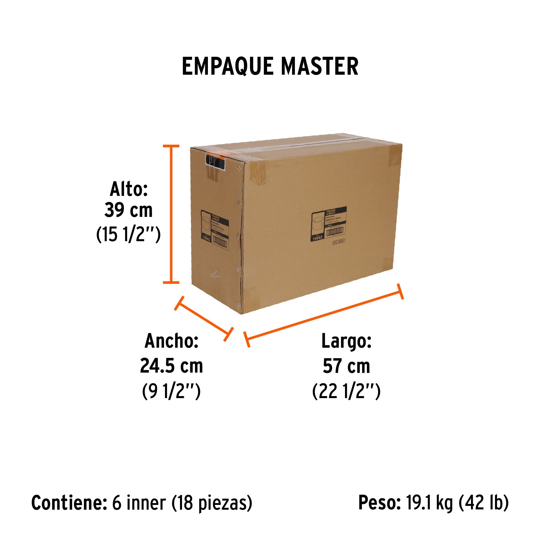 Brocasierra bimetálica 6", TRUPER EXPERT - Empaque