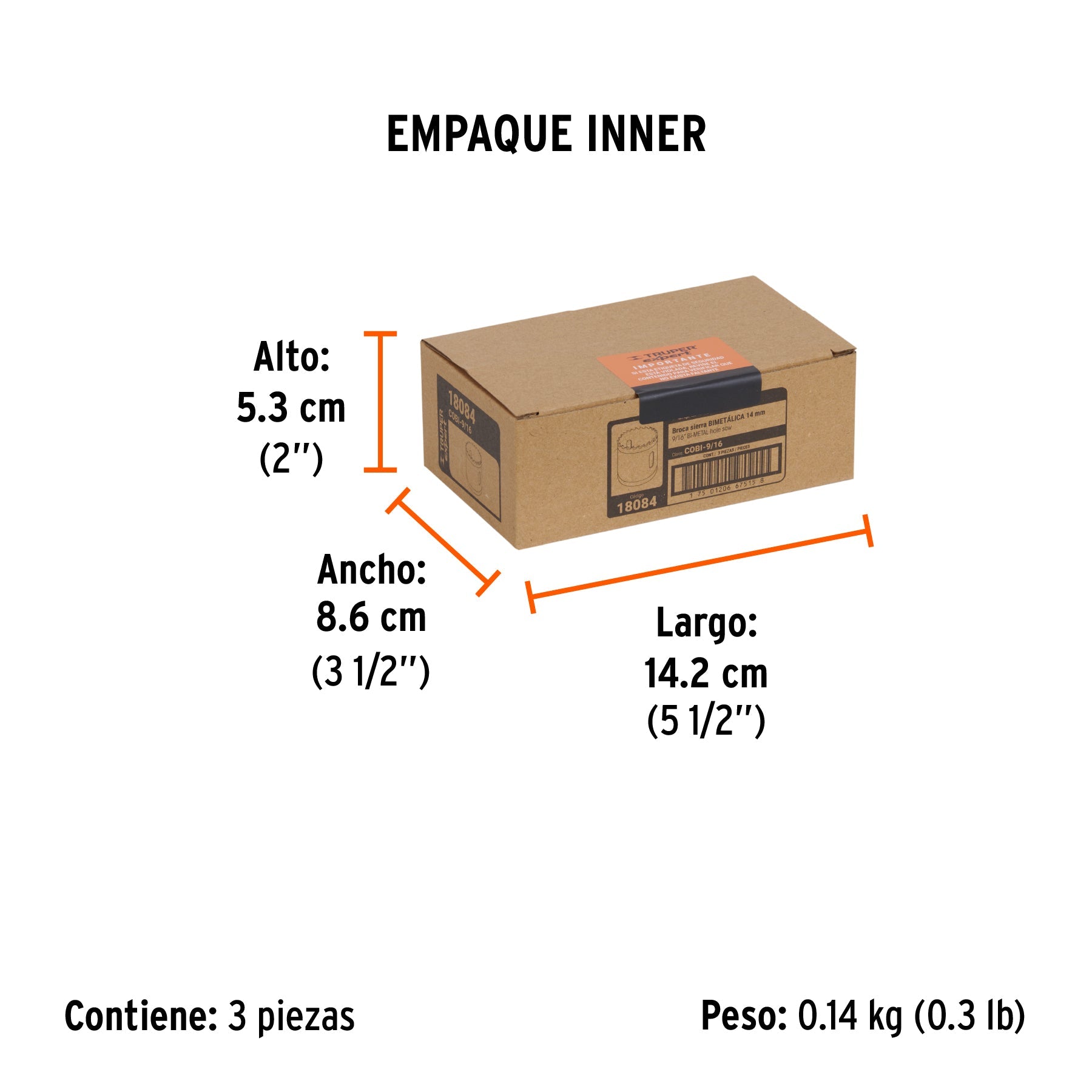 Brocasierra bimetálica 9/16", TRUPER EXPERT - Empaque