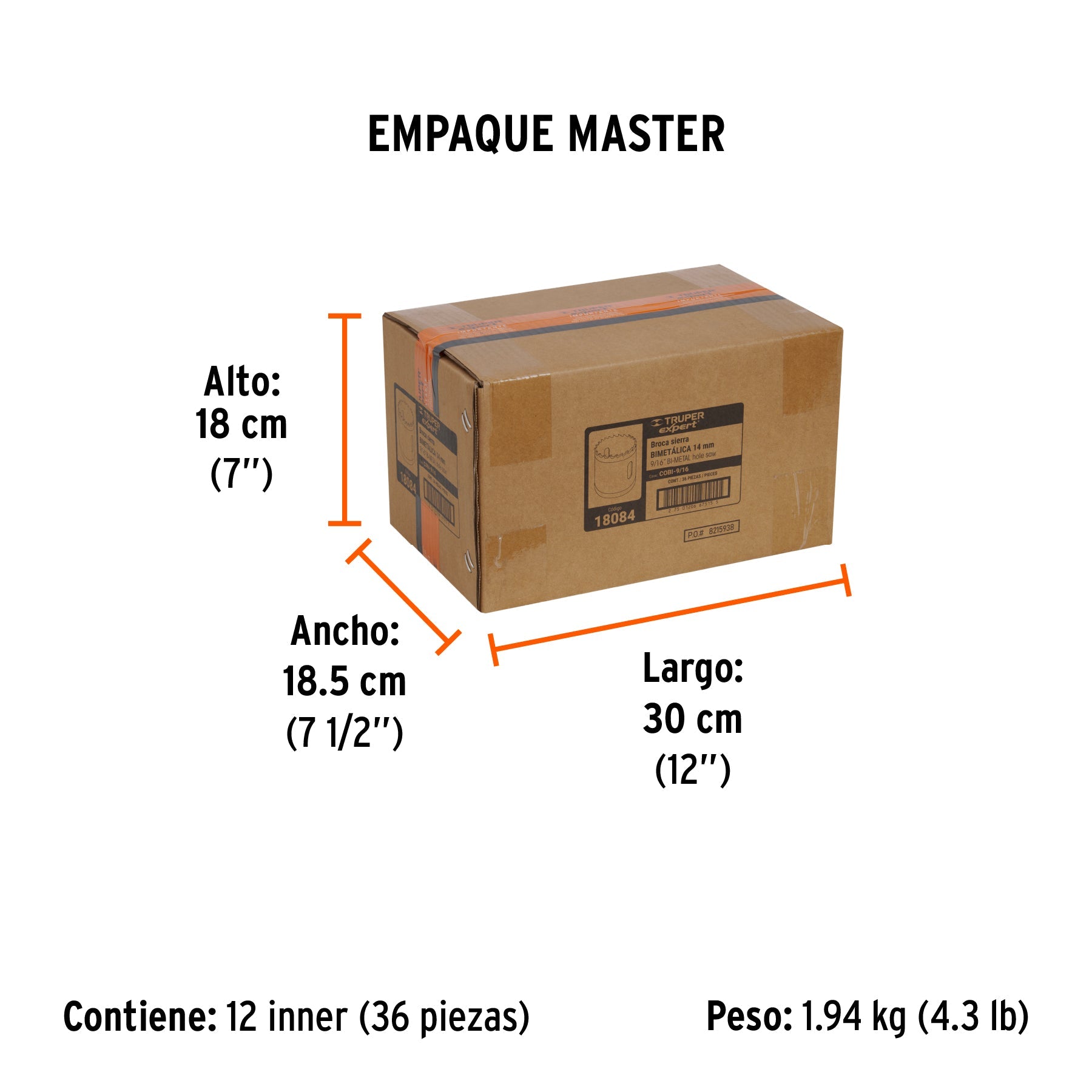 Brocasierra bimetálica 9/16", TRUPER EXPERT - Empaque
