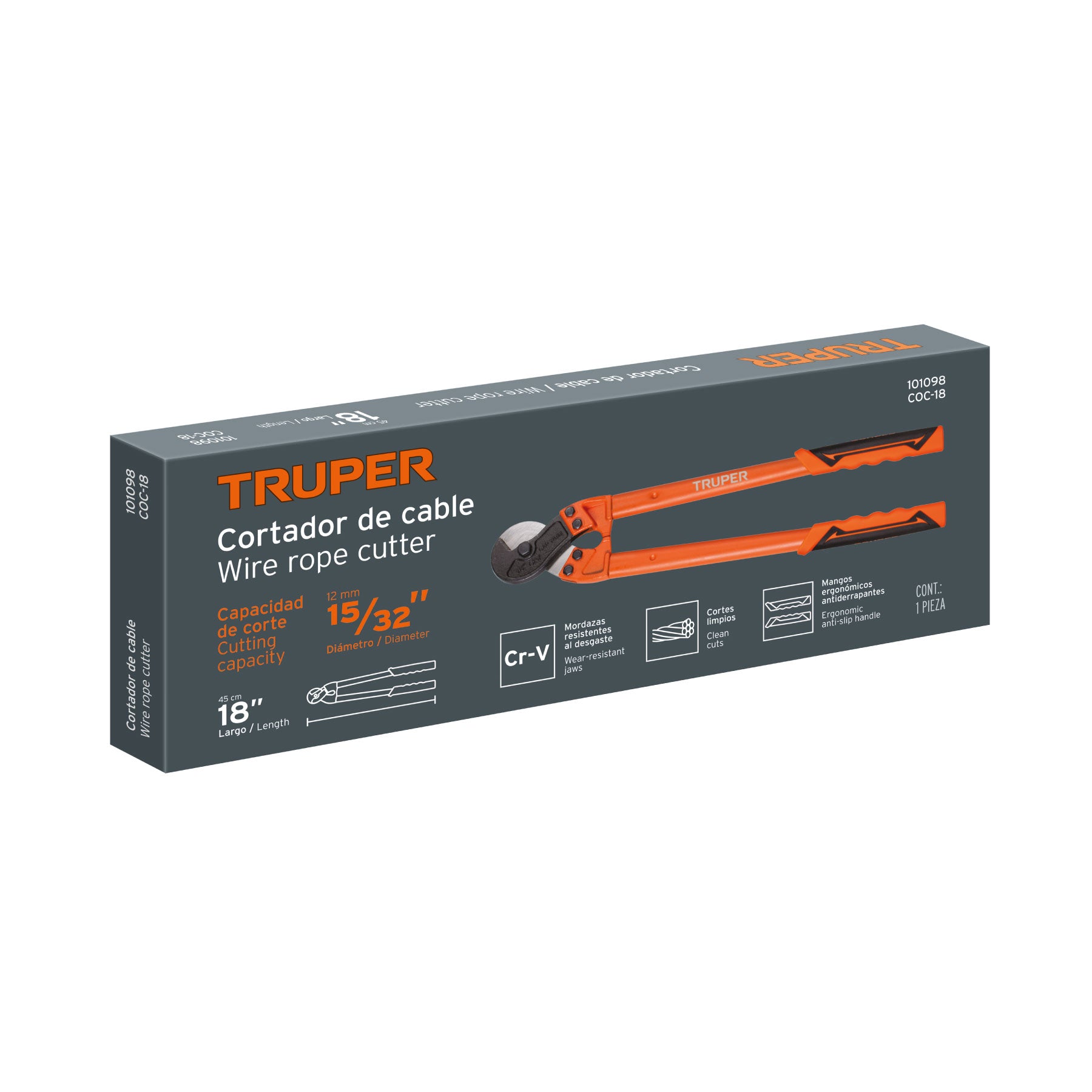 Cortador de 18" de cable y alambre, TRUPER