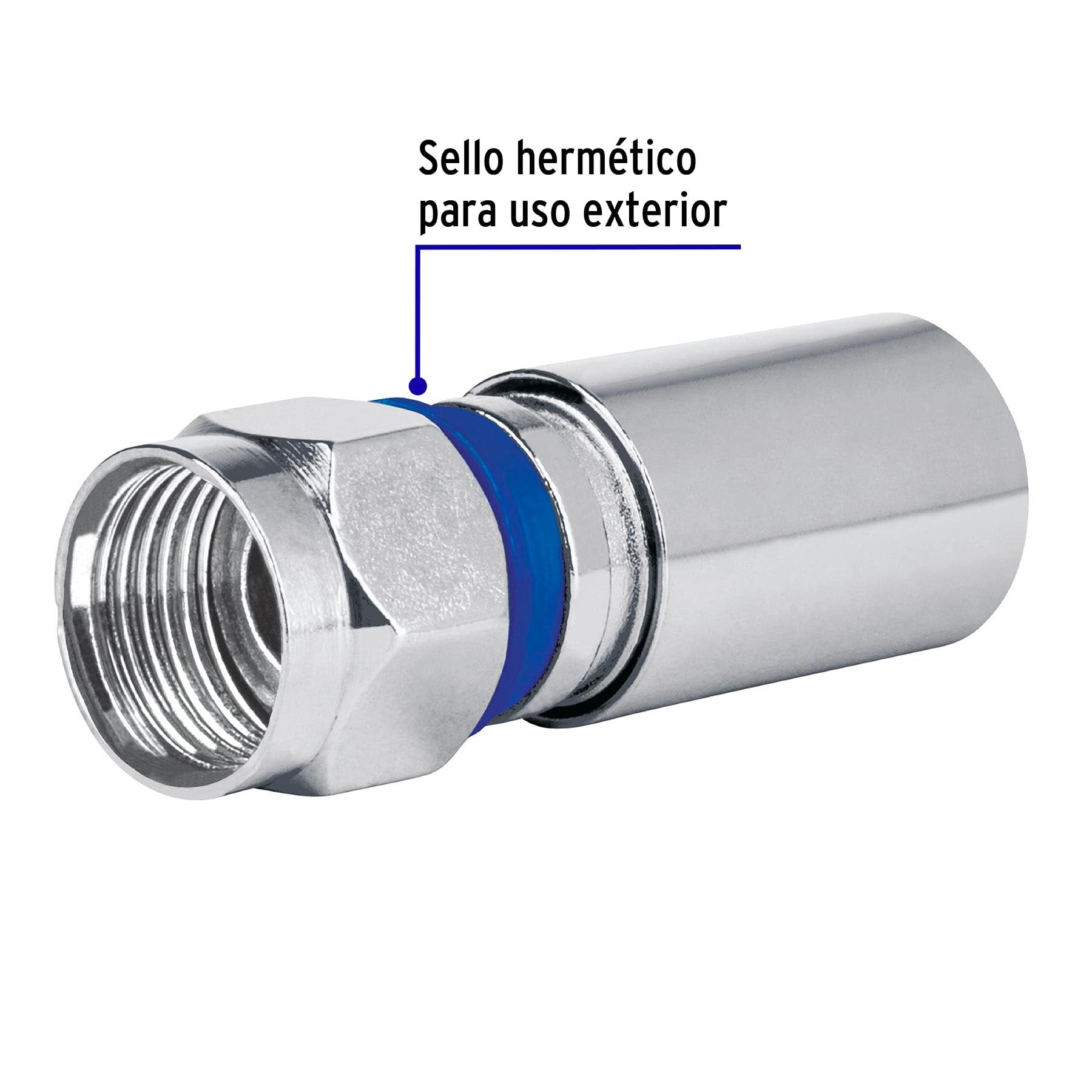 Bolsa con 2 conectores coaxiales RG 6 de compresión, VOLTECK