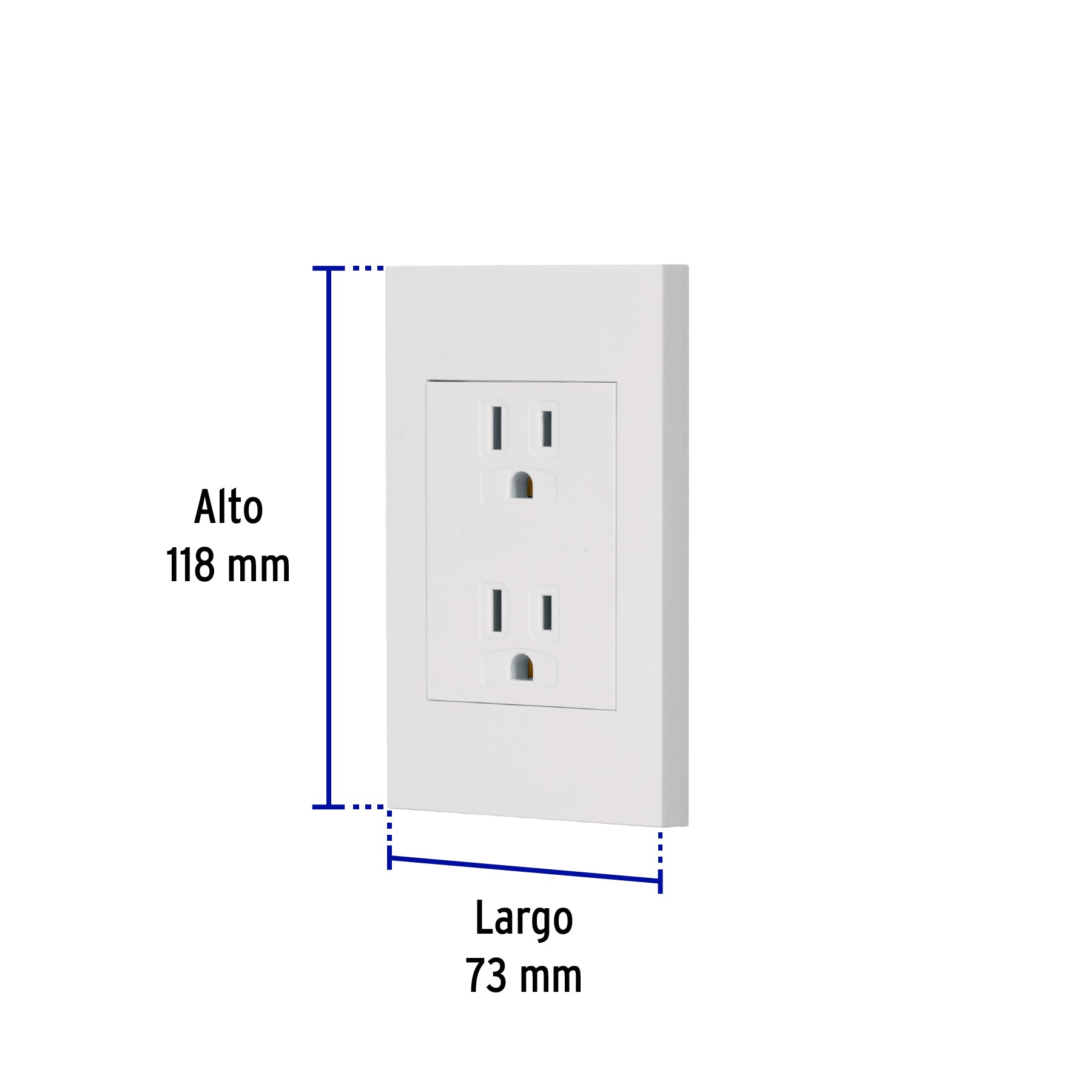 Placa armada contacto dúplex, 3 módulos, Española, blanco