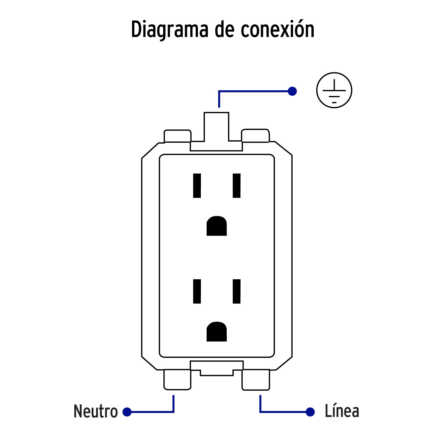 Contacto dúplex aterrizado, color plata, línea Italiana
