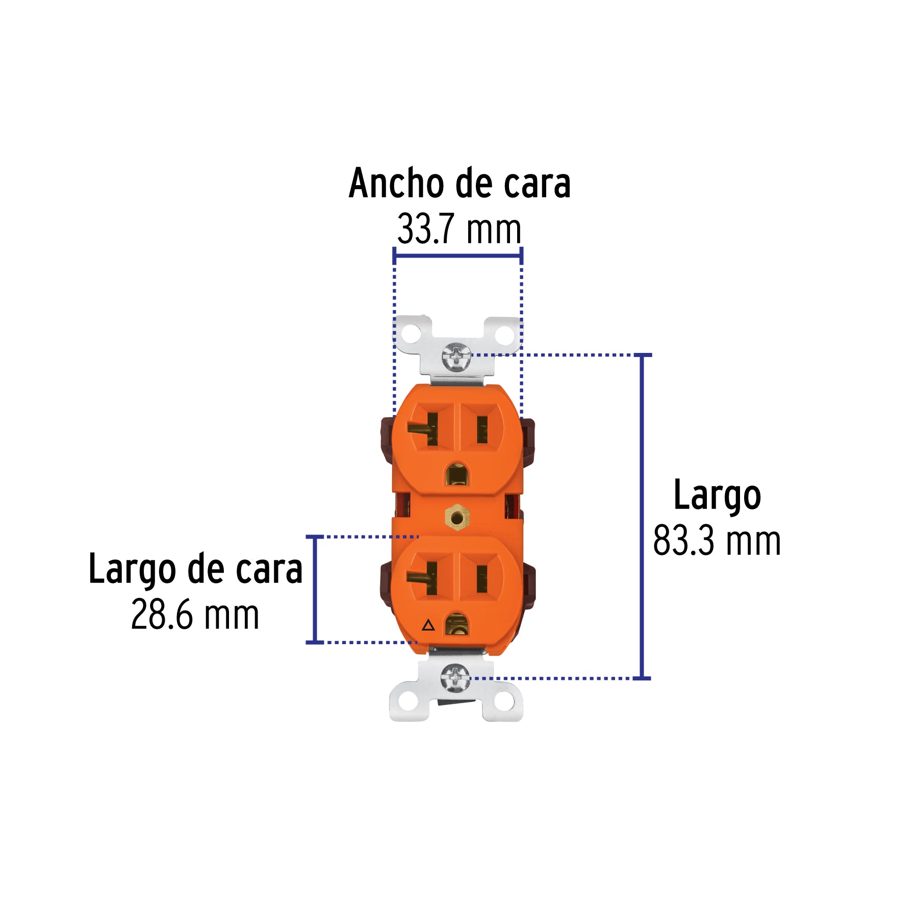 Contacto dúplex, tierra aislada, 20 A, línea standard