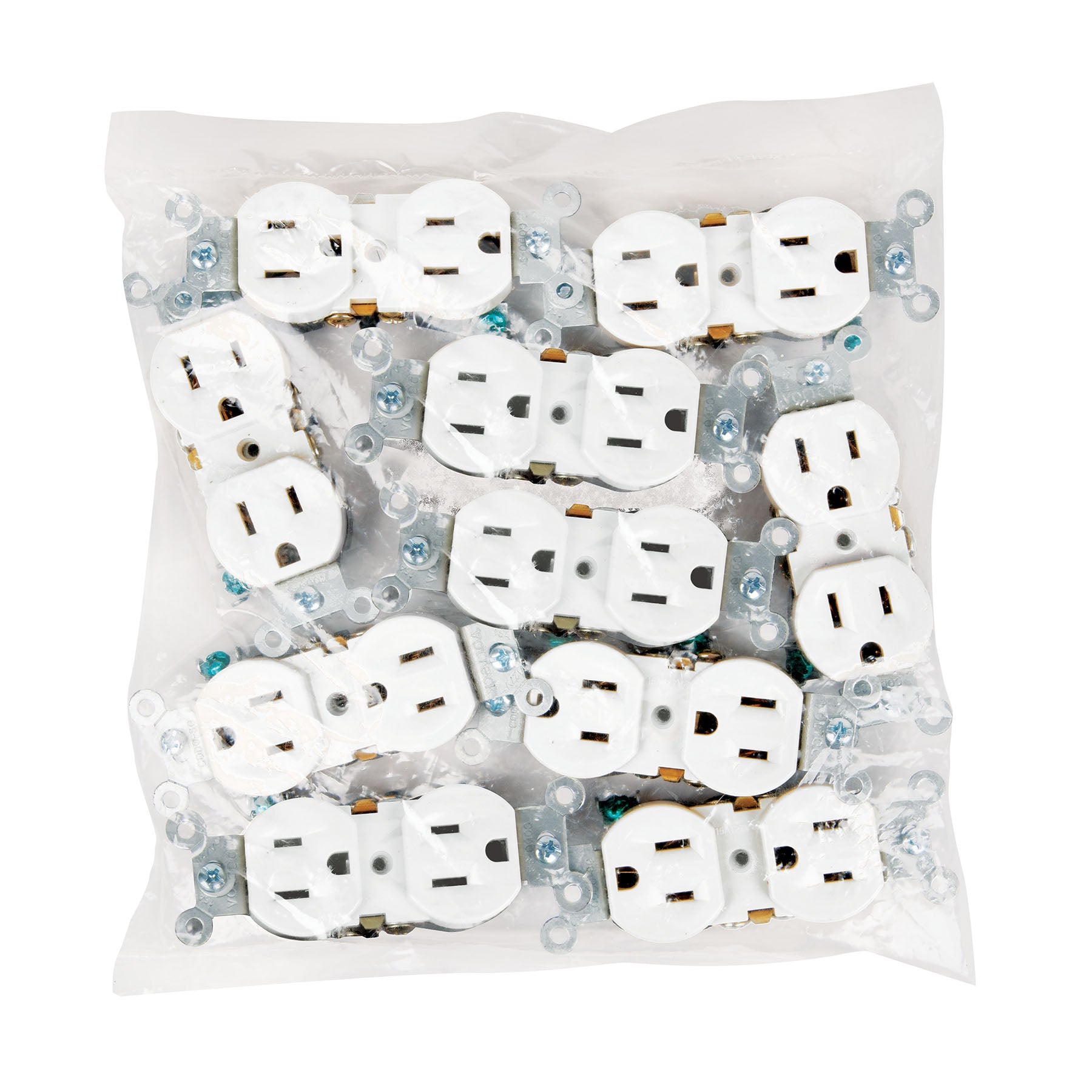 Contacto dúplex, 2 polos 3 hilos, Standard, granel, blanco