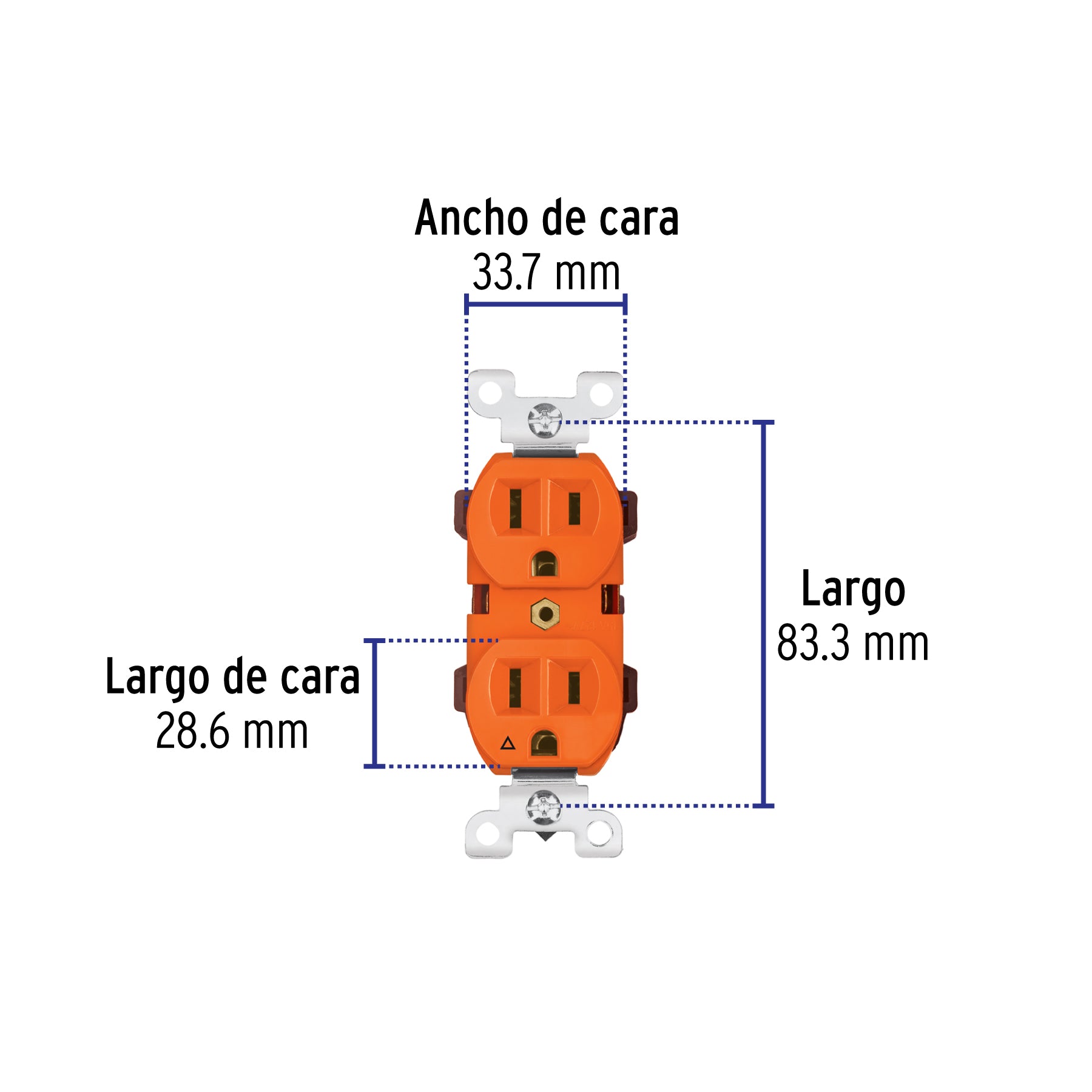 Contacto dúplex, tierra aislada, 15 A, línea standard