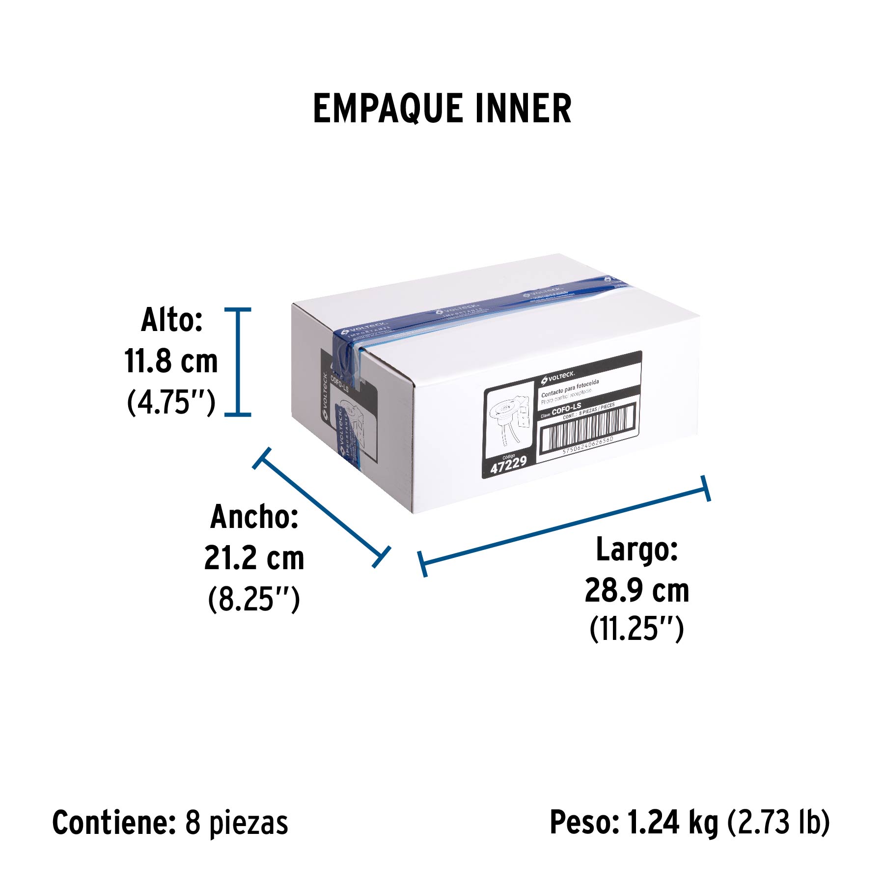 Base p/fotocelda montaje de 1/2 vuelta, tensión 110 - 220 V - Empaque