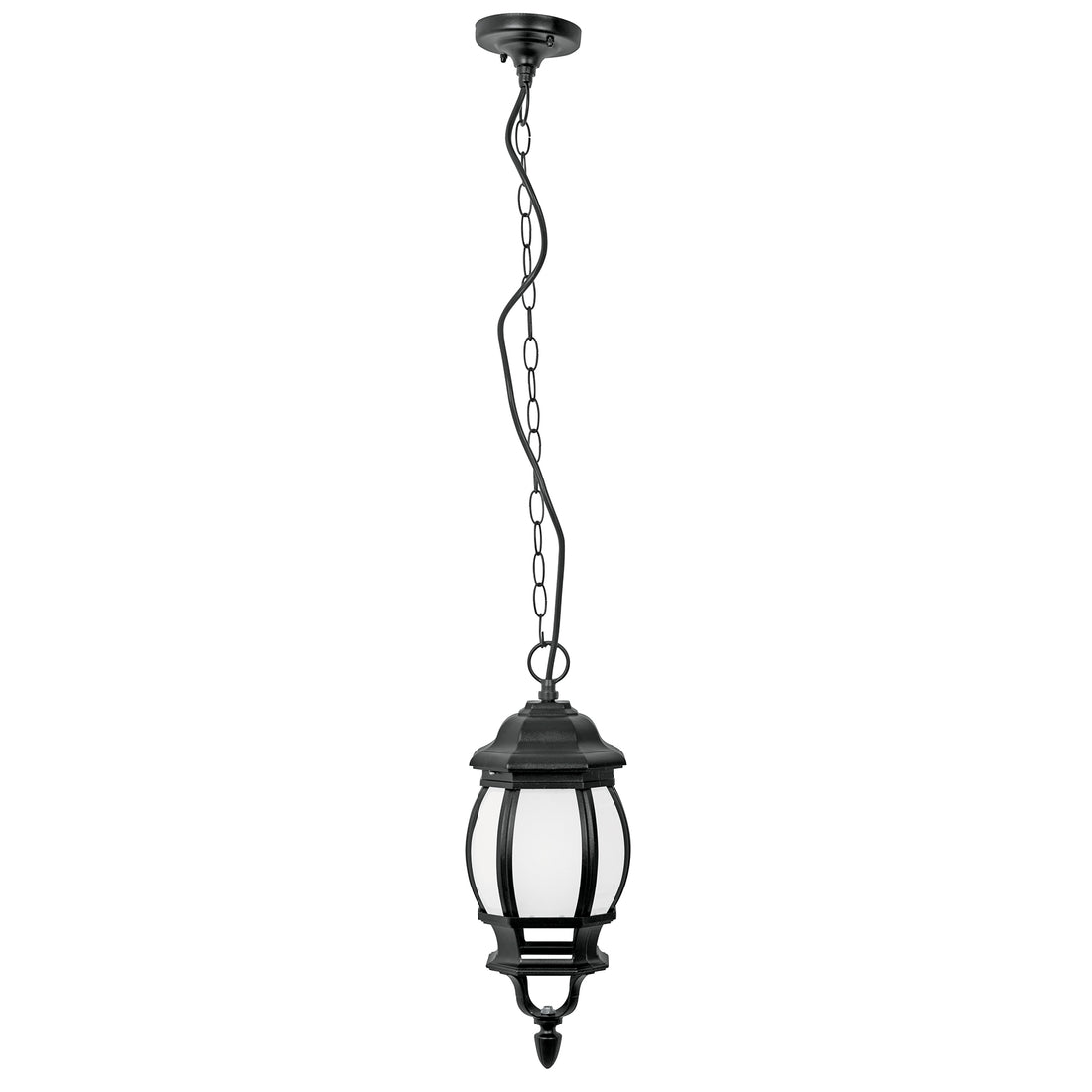 Arbotante de LED 8 W tipo farol colgante negro, VOLTECK