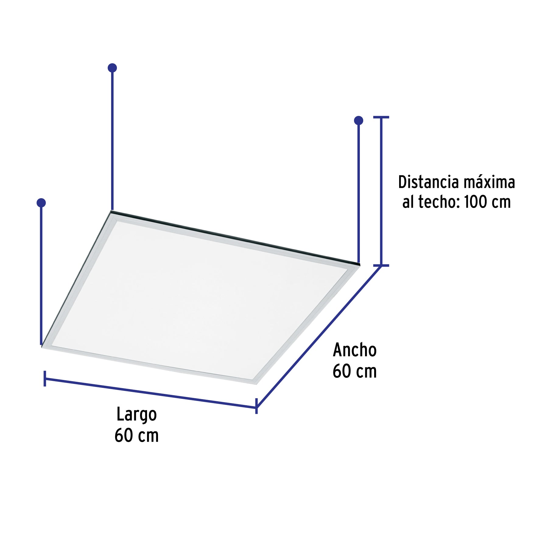 Panel LED 45W 4000K, 60x60 cm, empotrable/colgante VOLTECK