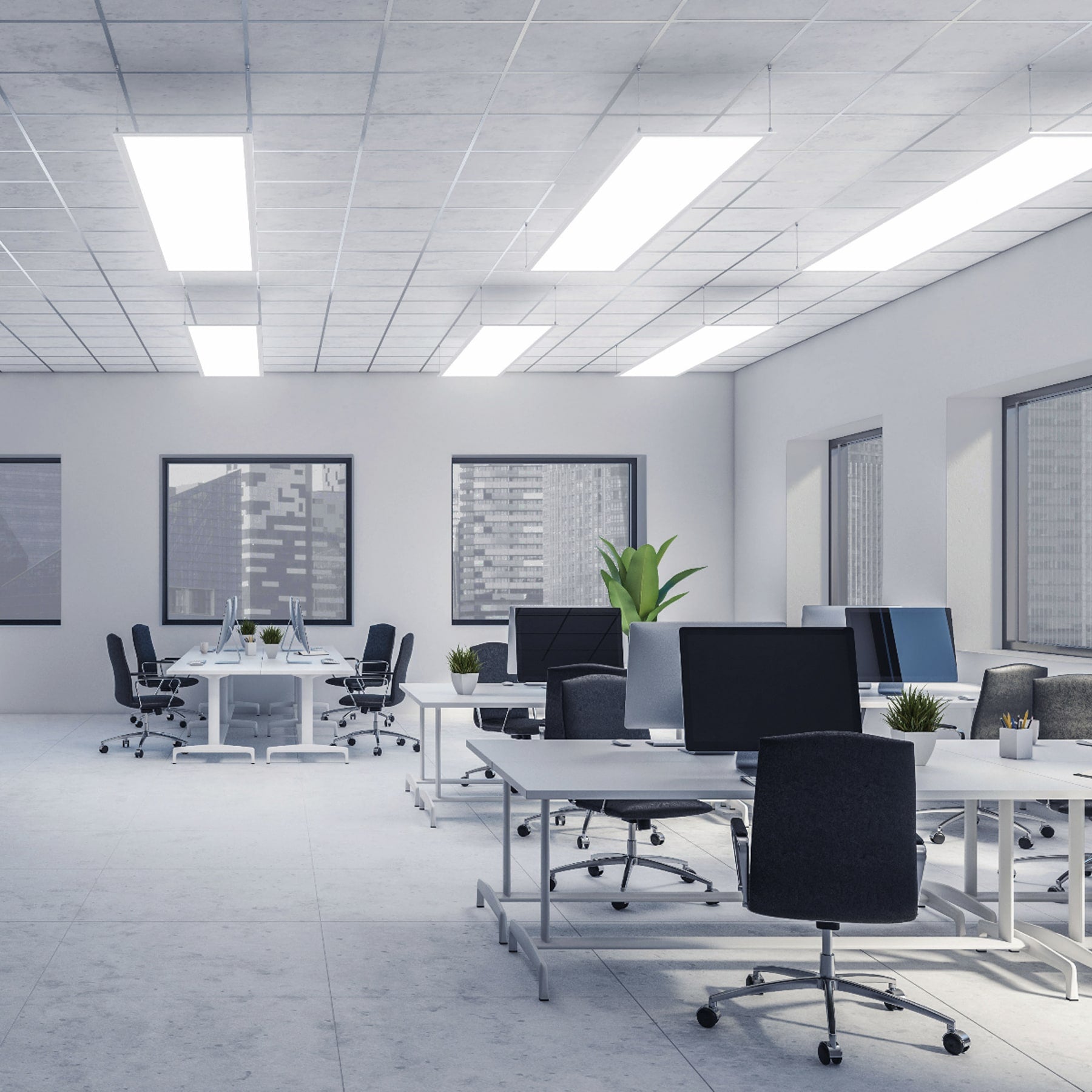 Panel LED 45W 6500K, 30x120 cm, empotrable/colgante, VOLTECK