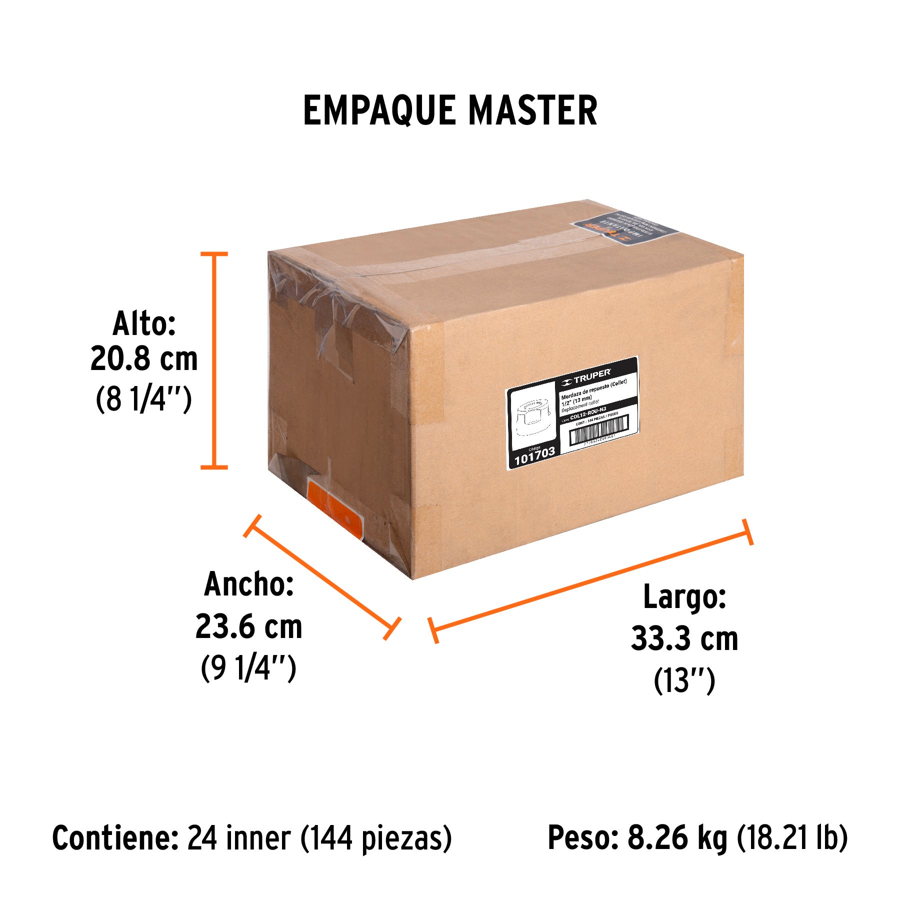 Collet de 1/2" para ROU-N3, TRUPER - Empaque