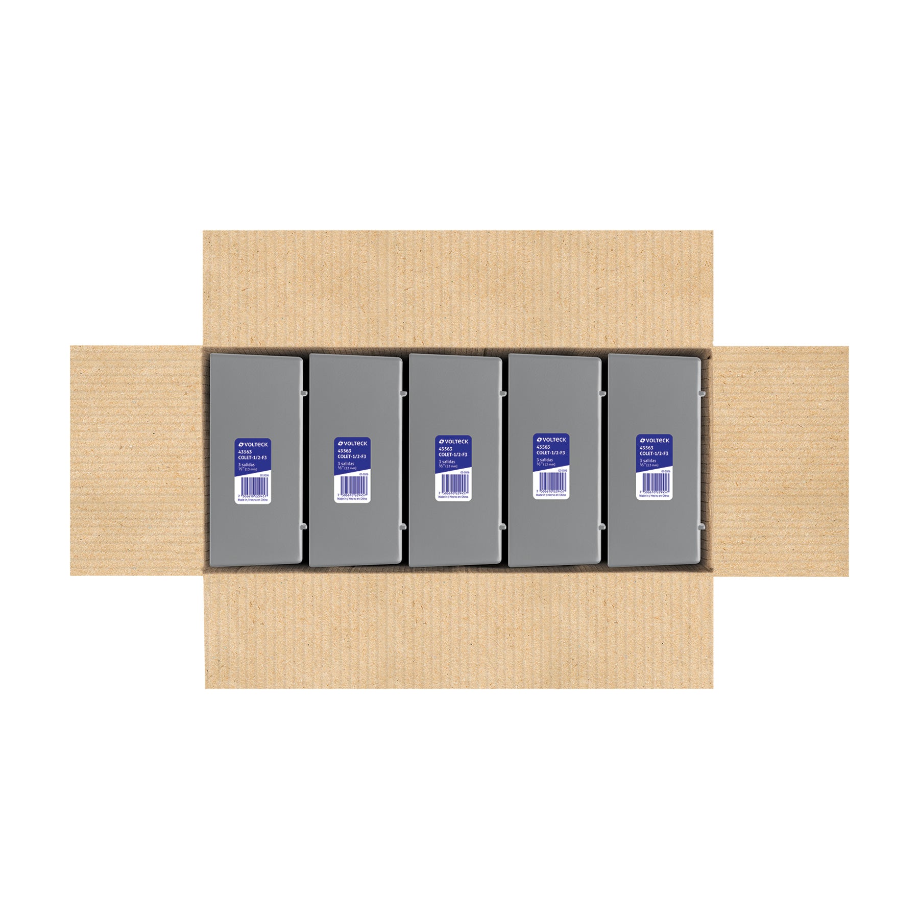Condulet rectangular 1/2" tipo FS de 3 salidas, VOLTECK