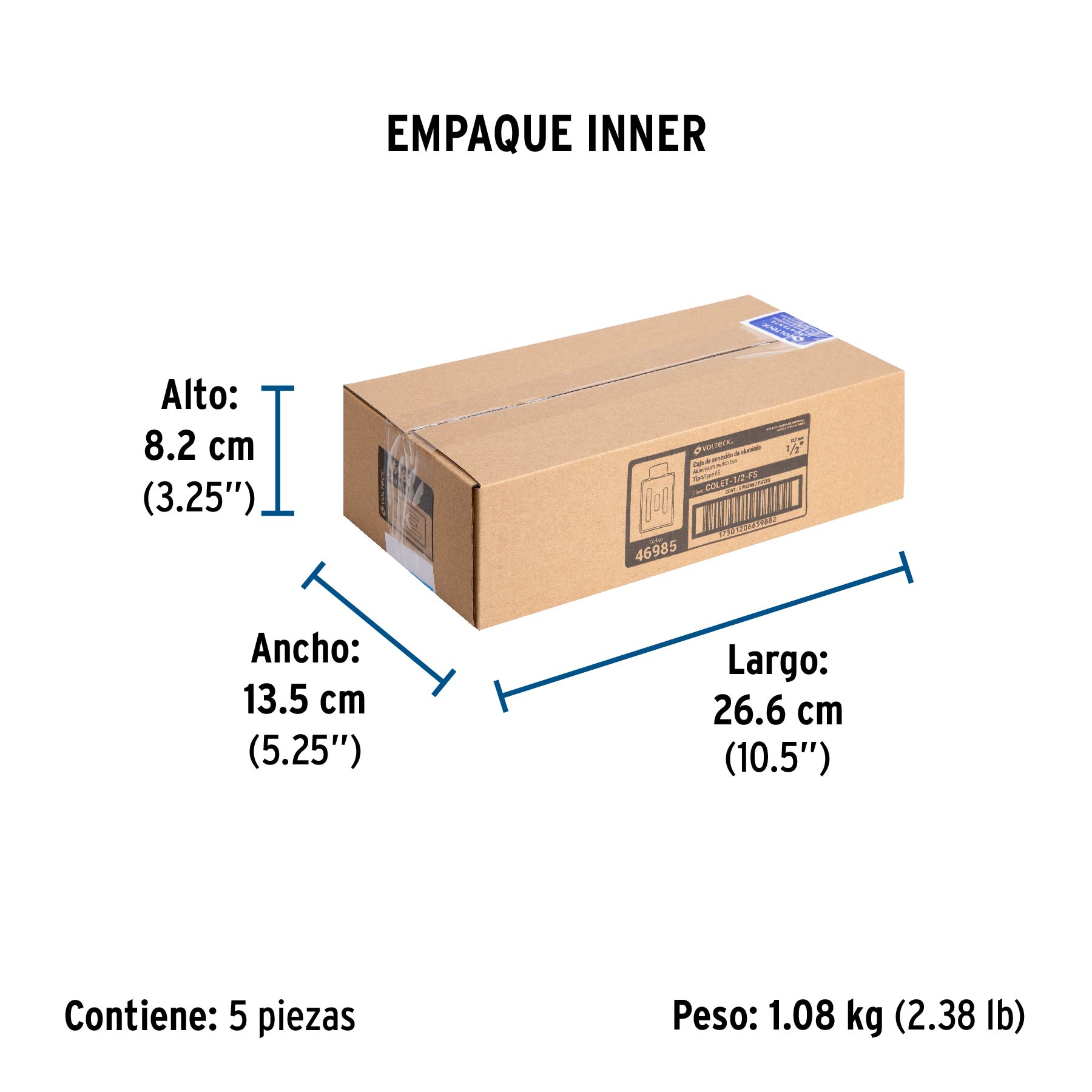 Condulet 1/2" conexión tipo FS, VOLTECK - Empaque