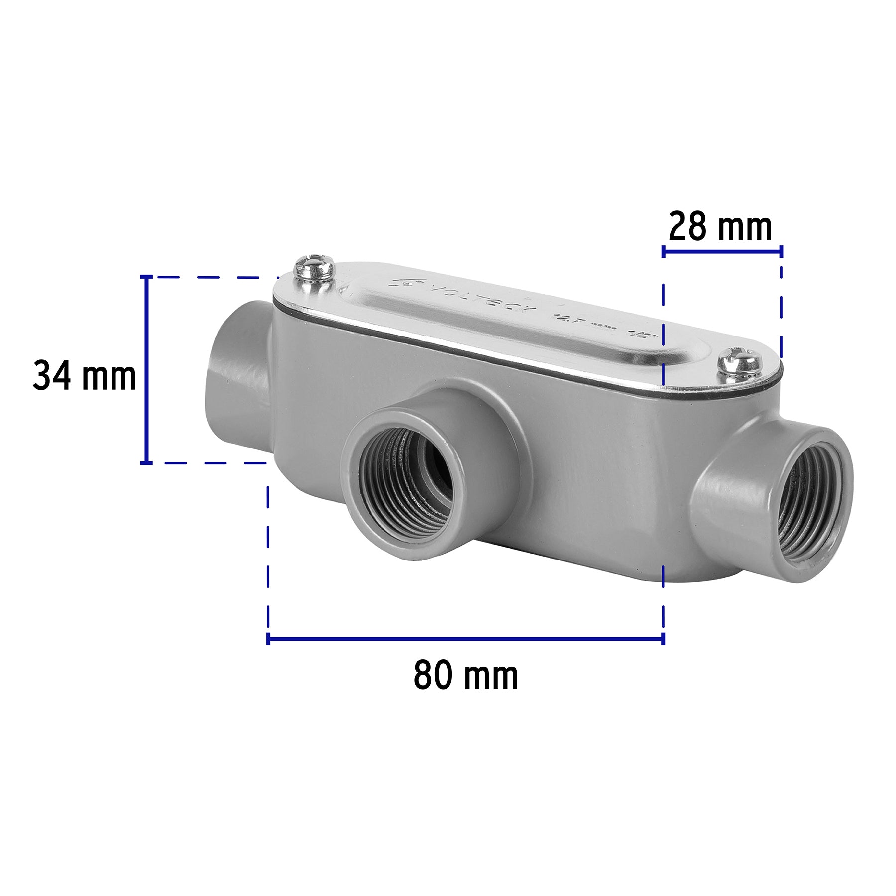 Condulet 1/2" conexión tipo T, VOLTECK