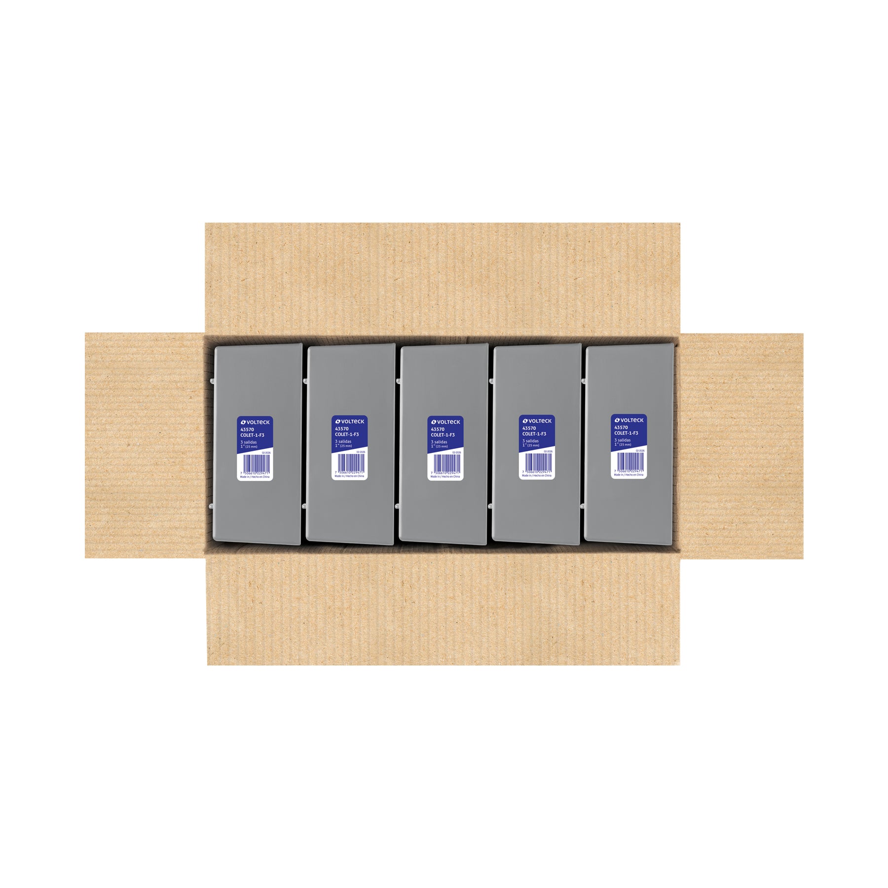 Condulet rectangular 1" tipo FS de 3 salidas, VOLTECK