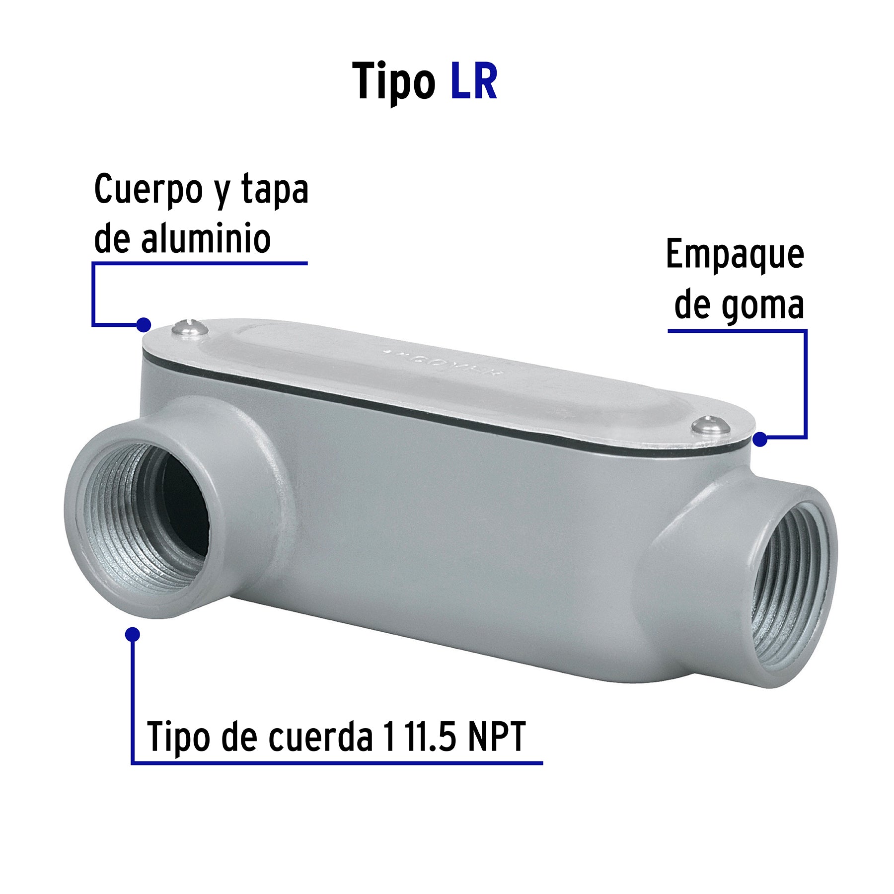 Condulet 1" conexión tipo LR, VOLTECK