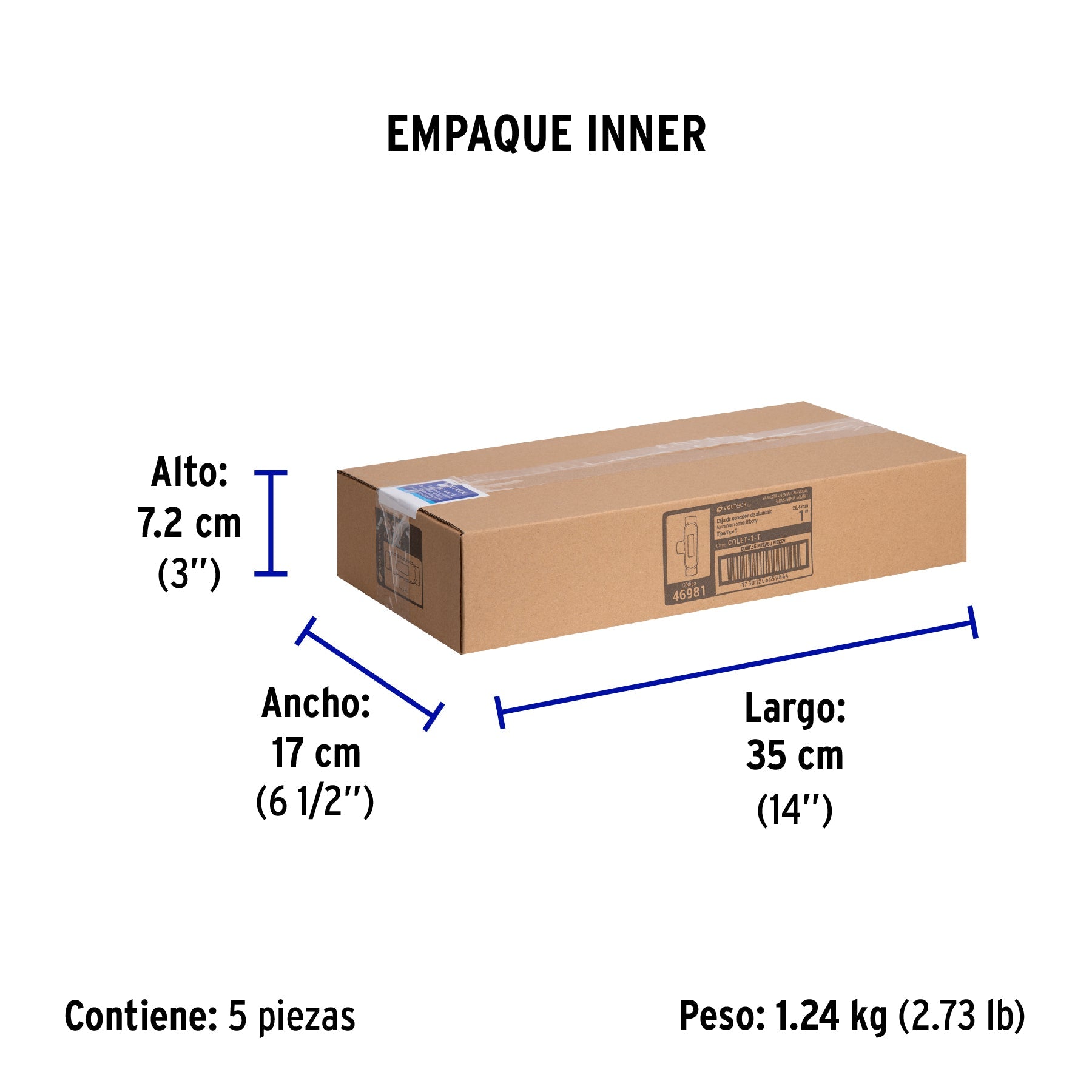 Condulet 1" conexión tipo T, VOLTECK - Empaque