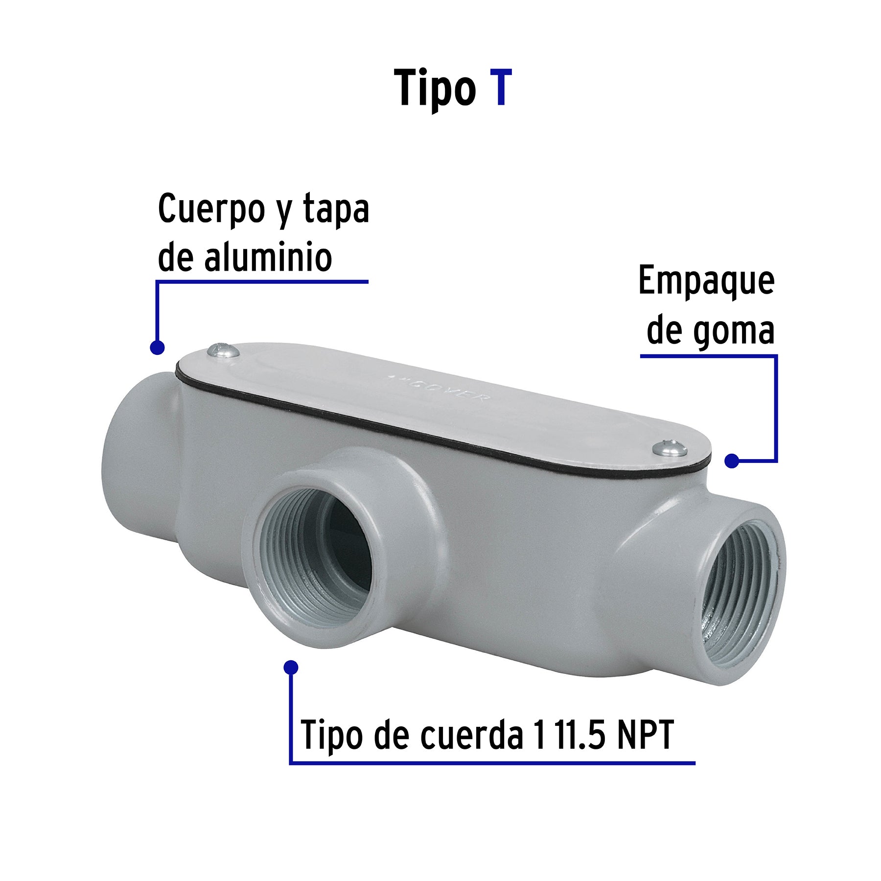 Condulet 1" conexión tipo T, VOLTECK