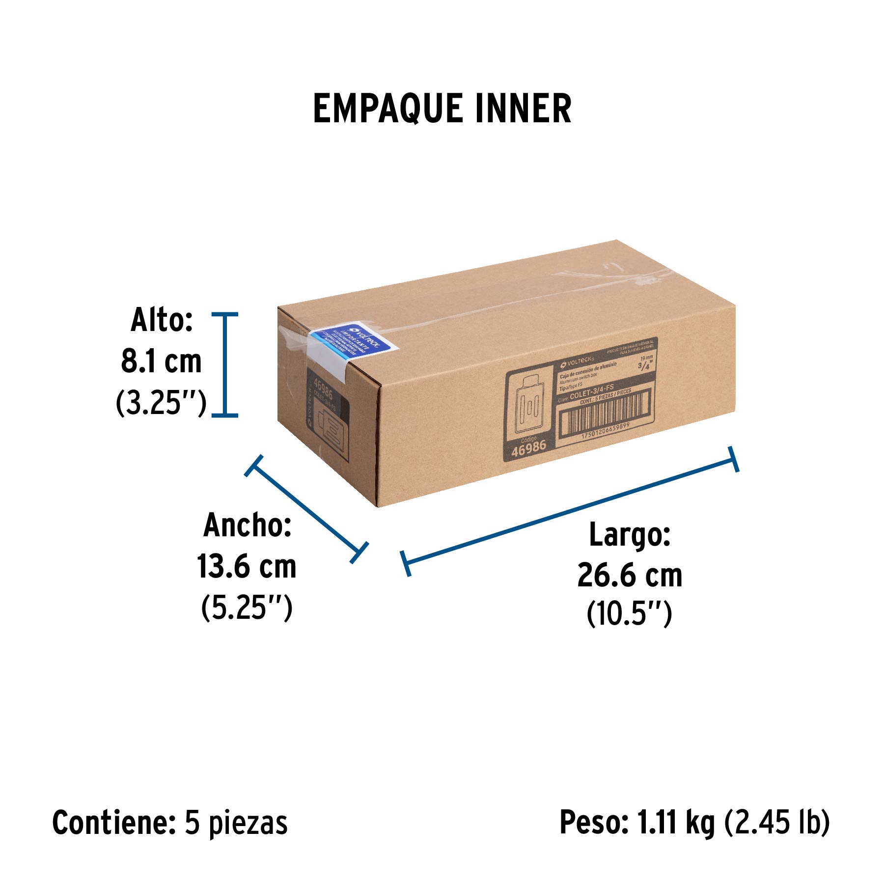 Condulet 3/4" conexión tipo FS, VOLTECK - Empaque