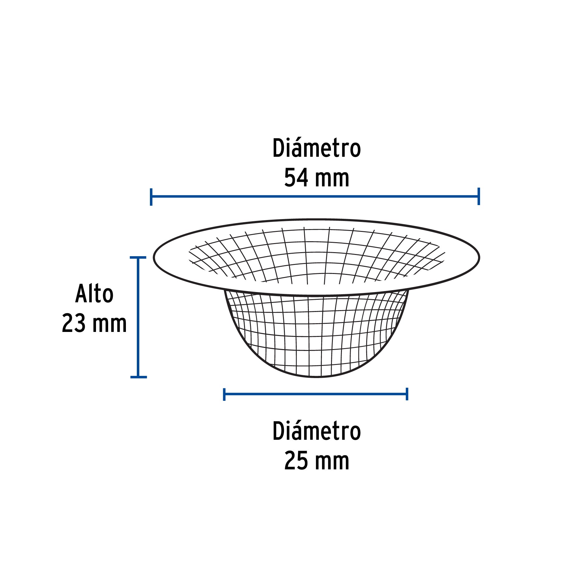 Canastilla malla 1/2" inox para lavabo, FOSET