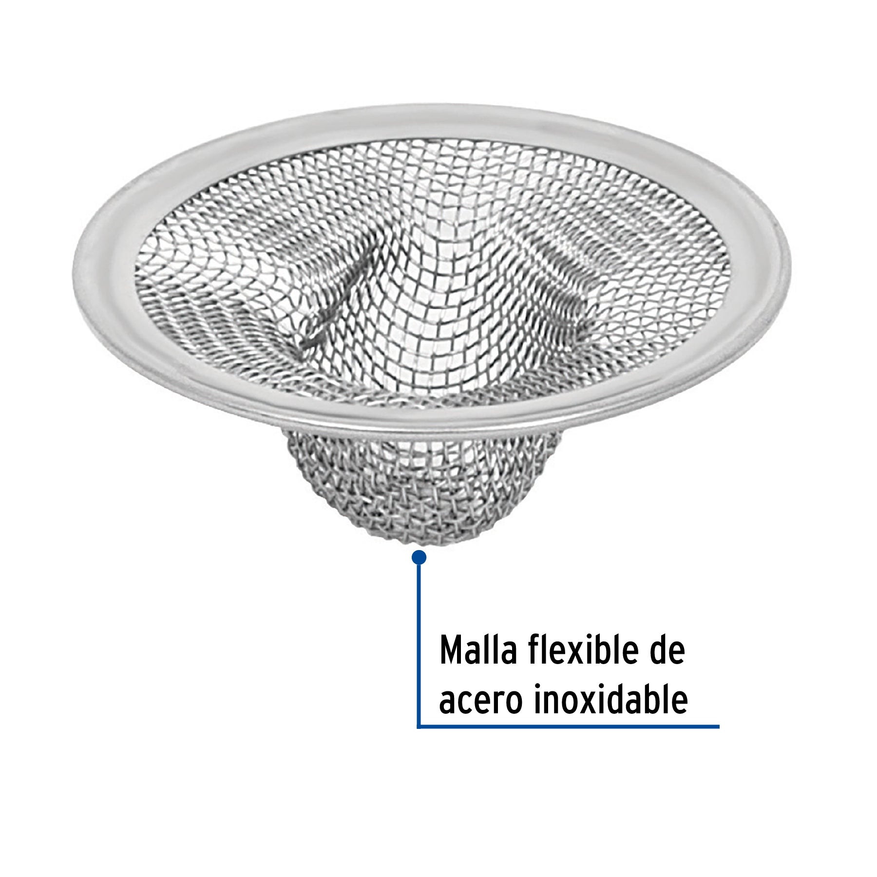 Canastilla malla 1/2" inox para lavabo, FOSET