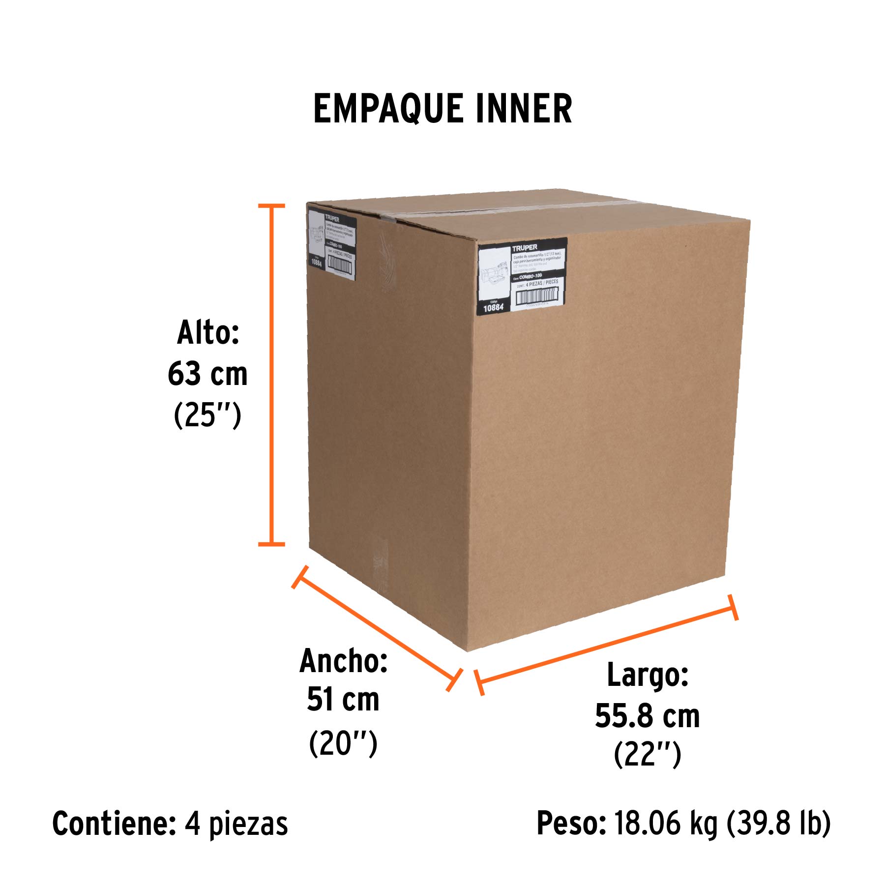 Rotomartillo/destornillador 1/2" 650W,caja herramienta y org - Empaque
