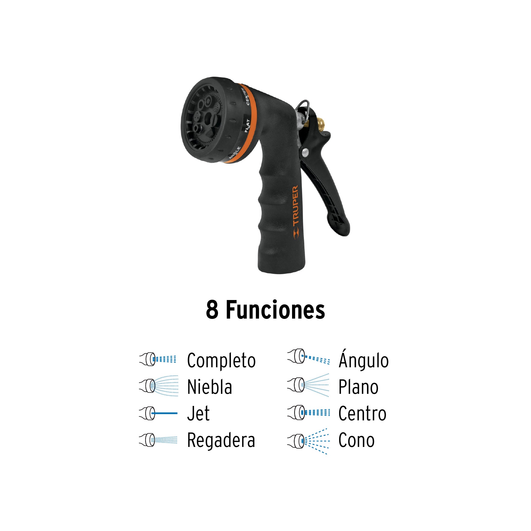 Combo manguera MAN-20X1/2X y pistola de riego PR-208, TRUPER