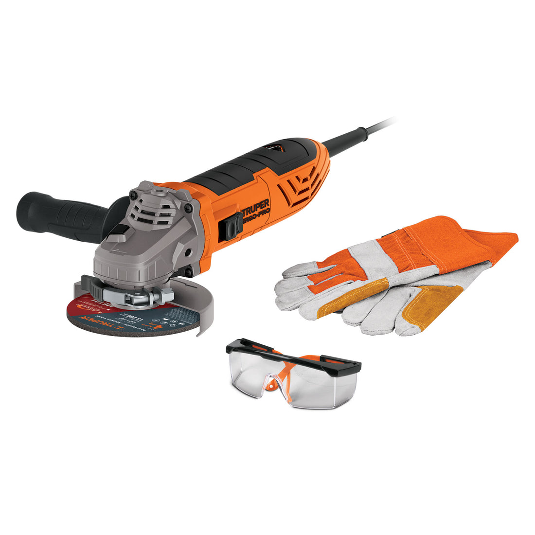 Combo esmeriladora ESMA-4580A, guante GU-215 y LEN-2000