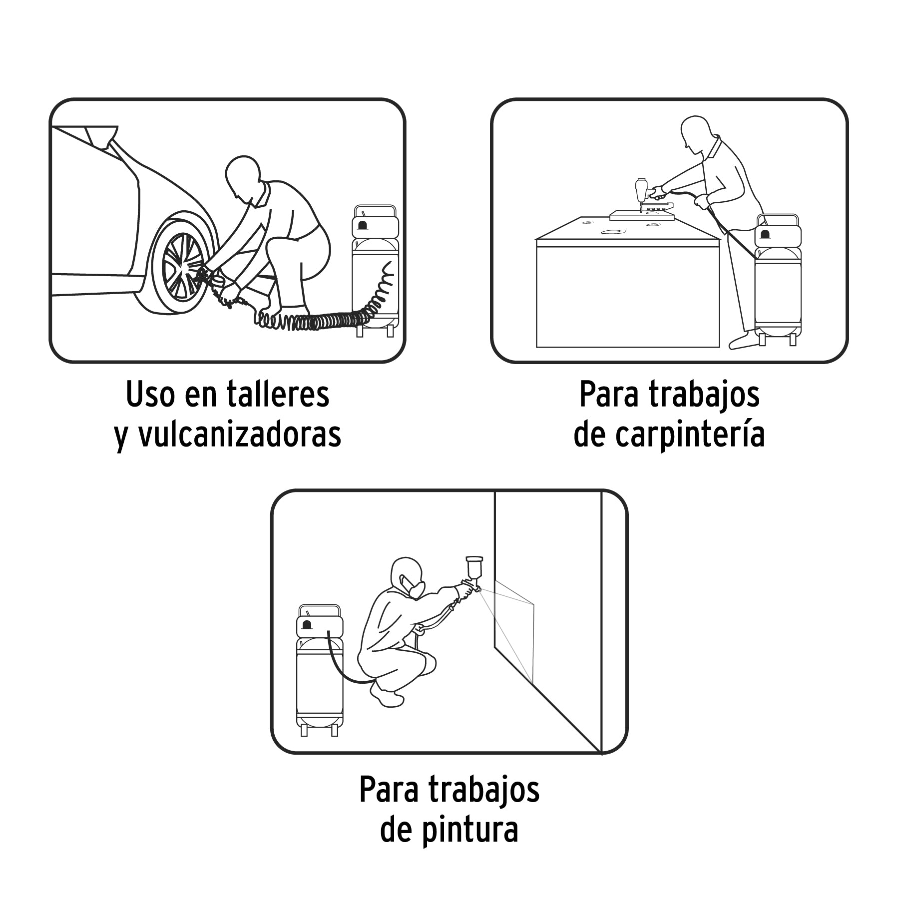 Compresor libre de aceite, 50L, 3HP, vertical, 127V, TRUPER