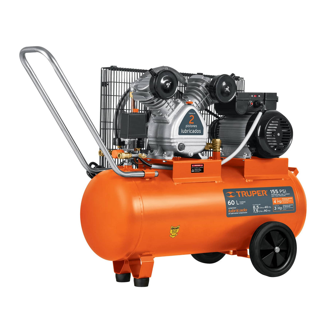 Compresor horizontal 60L, 4 HP (potencia máxima ), 120/220V