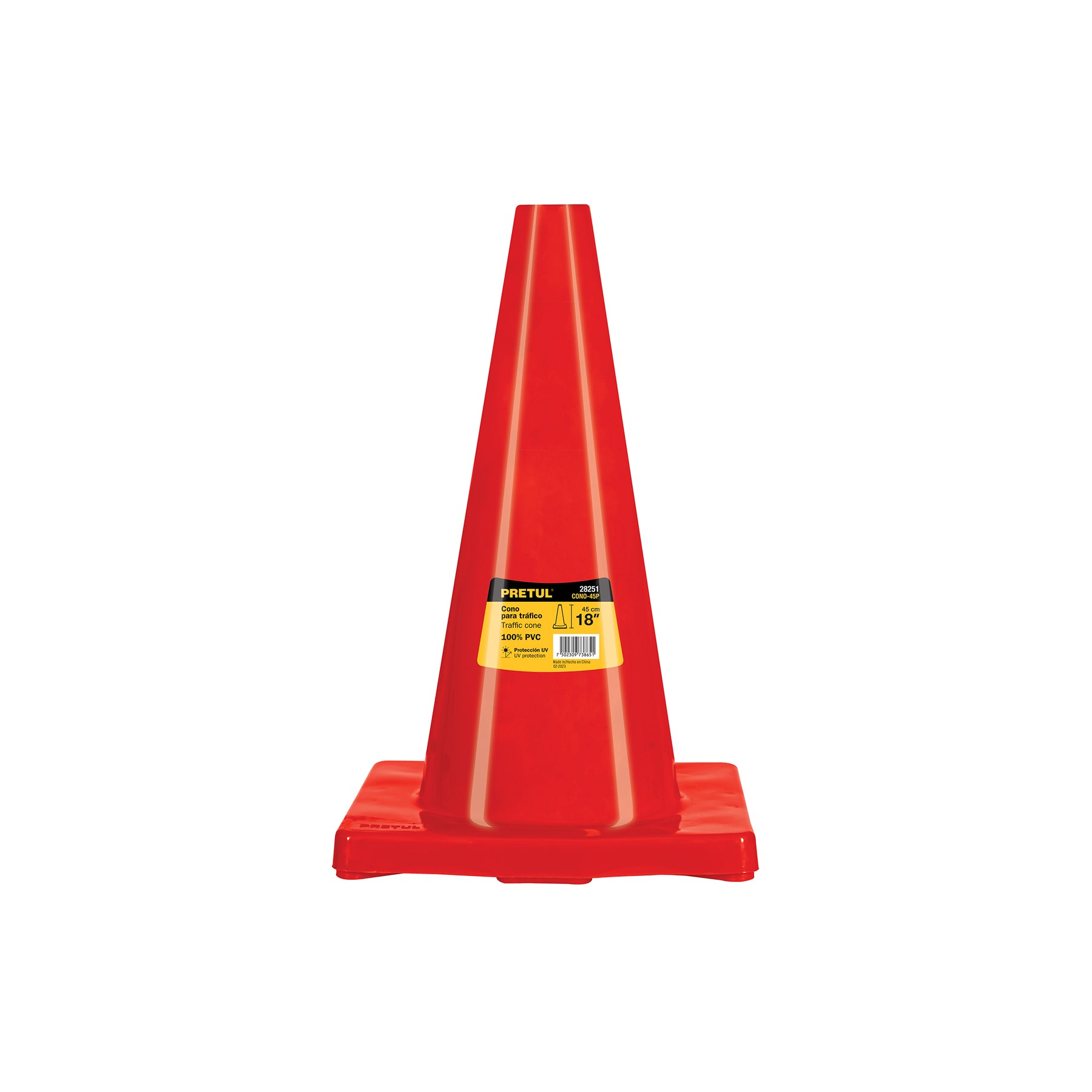CONO-45P | Cono de precaución de 45 cm de PVC, Pretul | Pretul ...