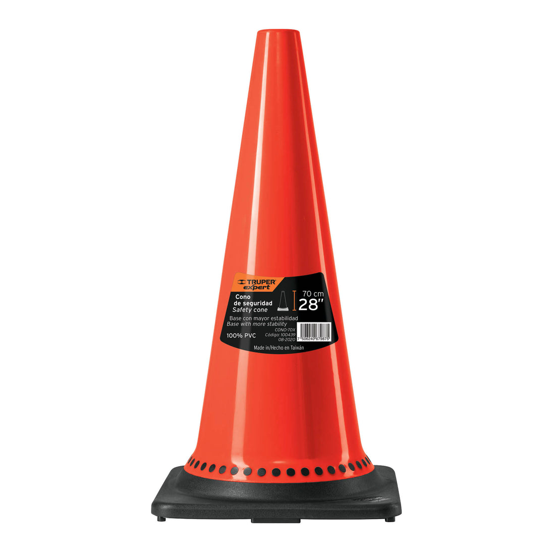Cono de precaución de 70 cm de PVC, uso rudo, EXPERT