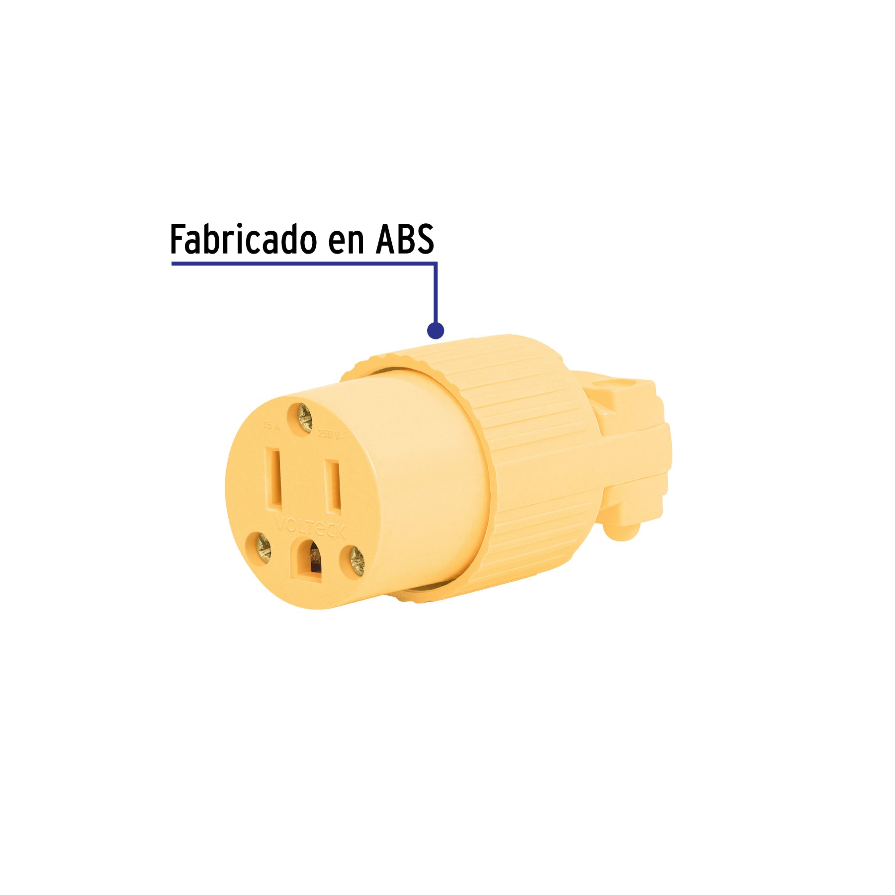 Contacto industrial plástico aterrizado, 2 polos+tierra