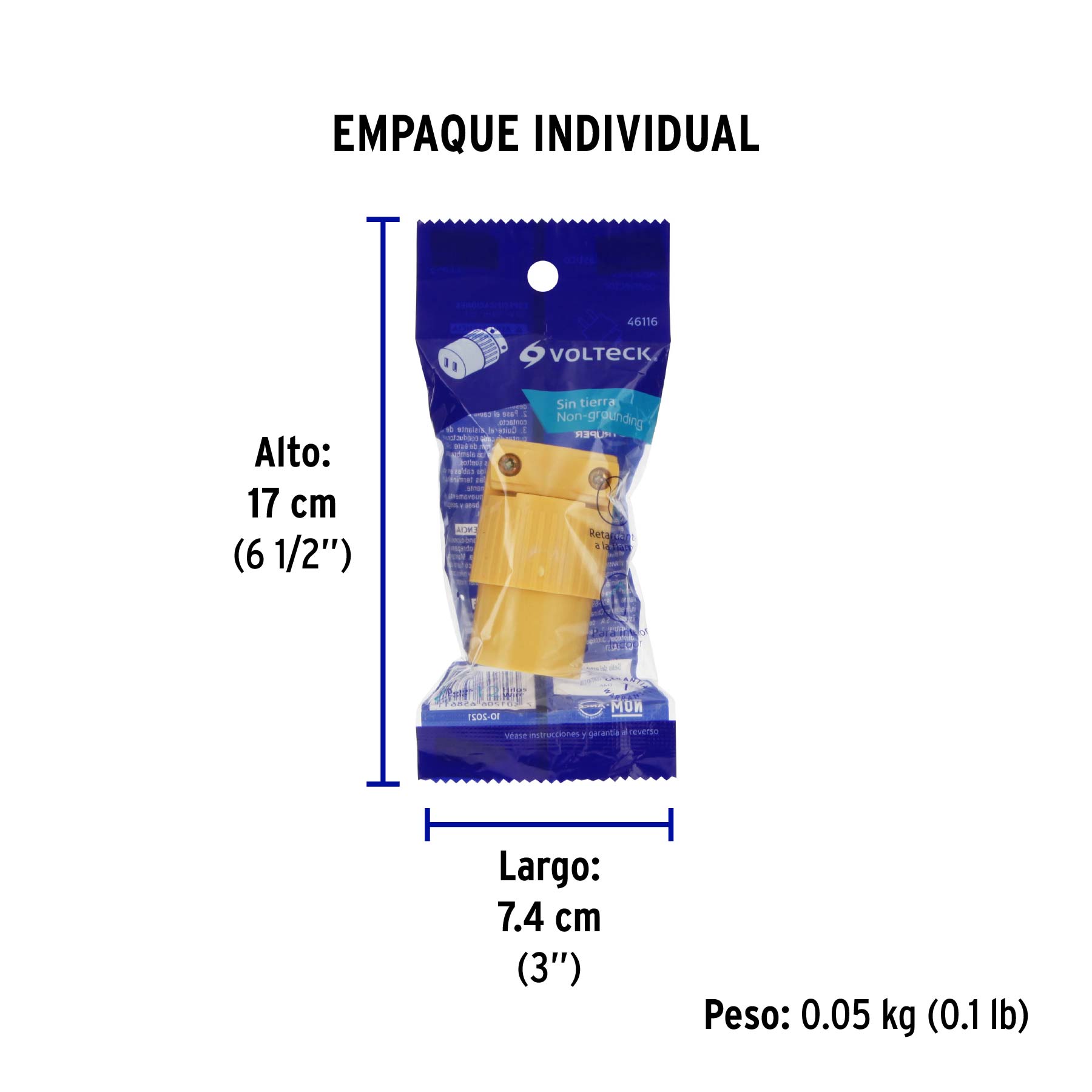 Contacto industrial plástico polarizado, VOLTECK - Empaque