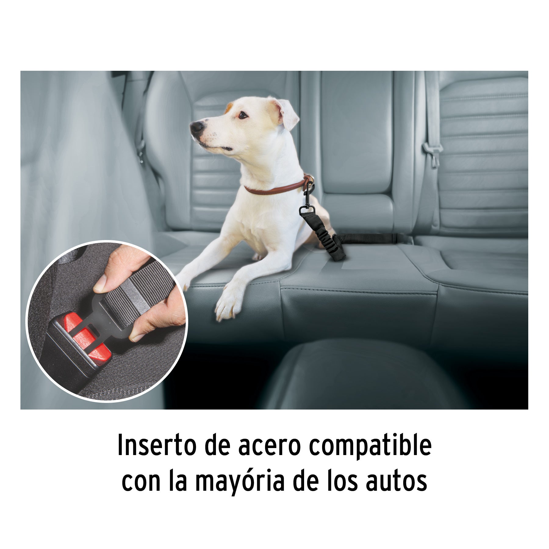 Correa de perro para cinturón de seguridad 90cm, FIERO