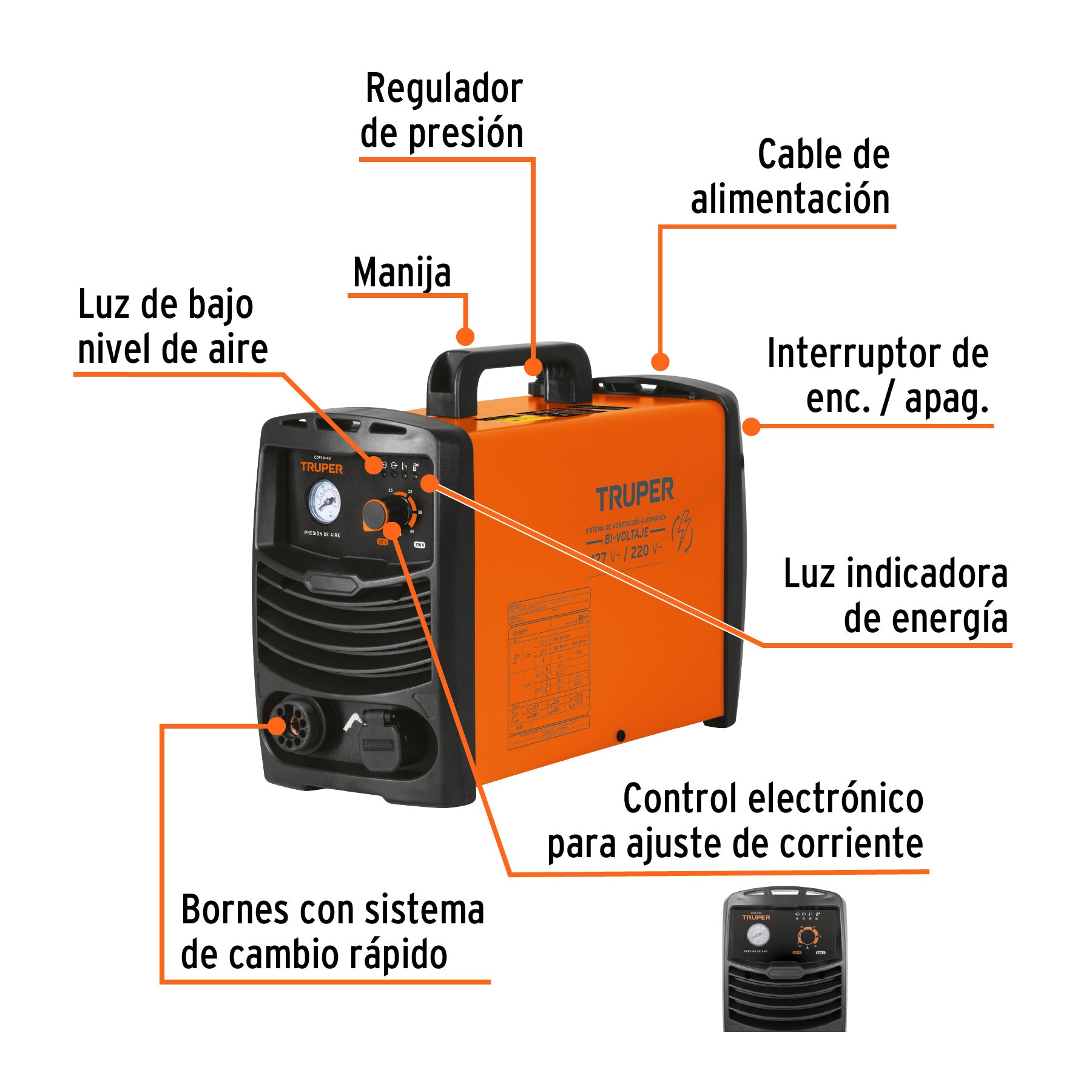 Cortadora de plasma de 40 A, TRUPER