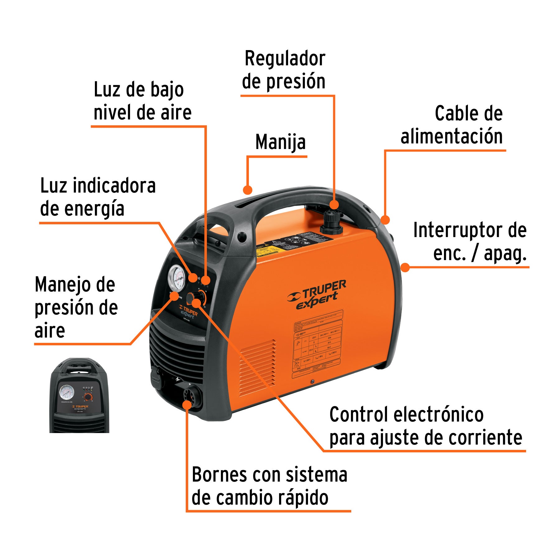 Cortadora de plasma de 60 A, TRUPER EXPERT