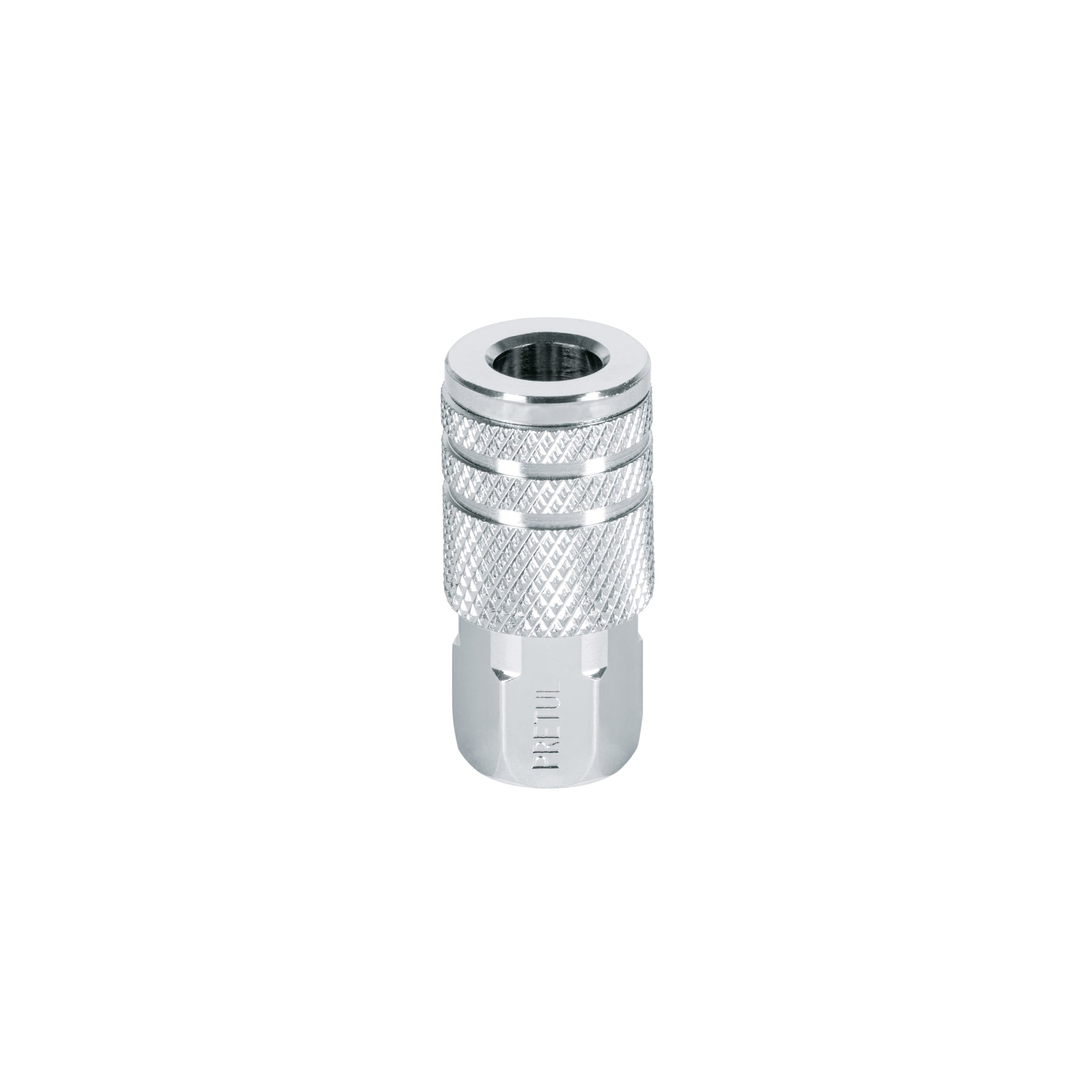 Cople rápido de acero, hembra, cuerda 1/4" NPT, PRETUL