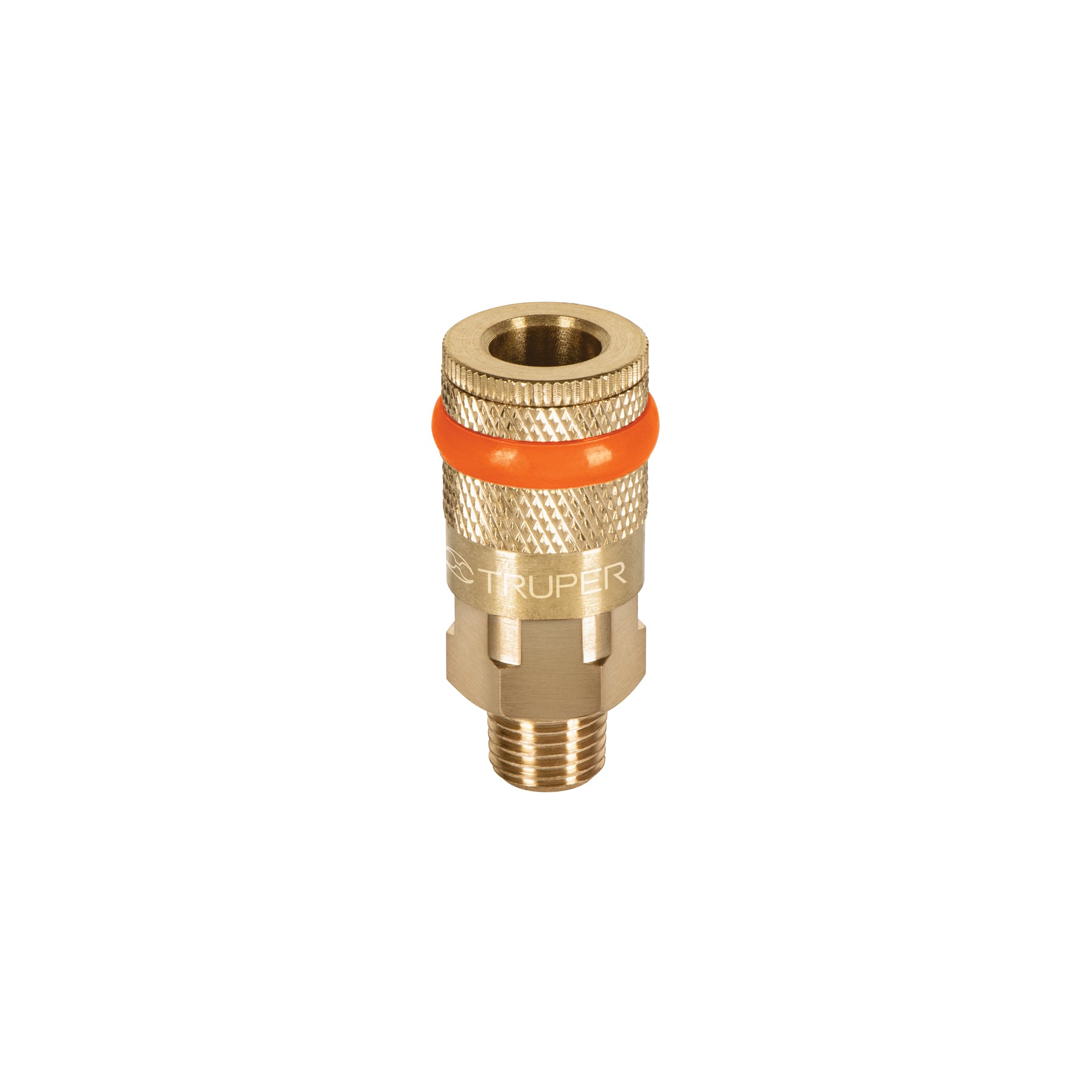 Cople rápido de latón, macho, cuerda 1/4" NPT, TRUPER